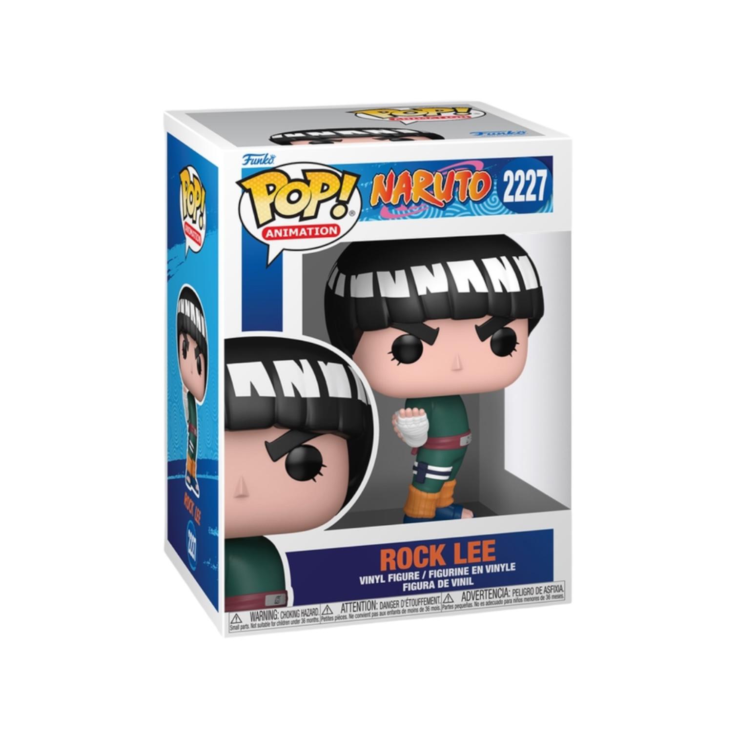 Funko Pop! vinyl figure packaging for Rock Lee from Naruto, featuring the Funko logo and Naruto branding.