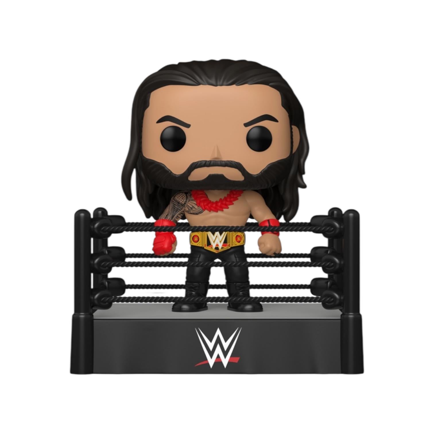 WWE figurine standing on a ring with a white background