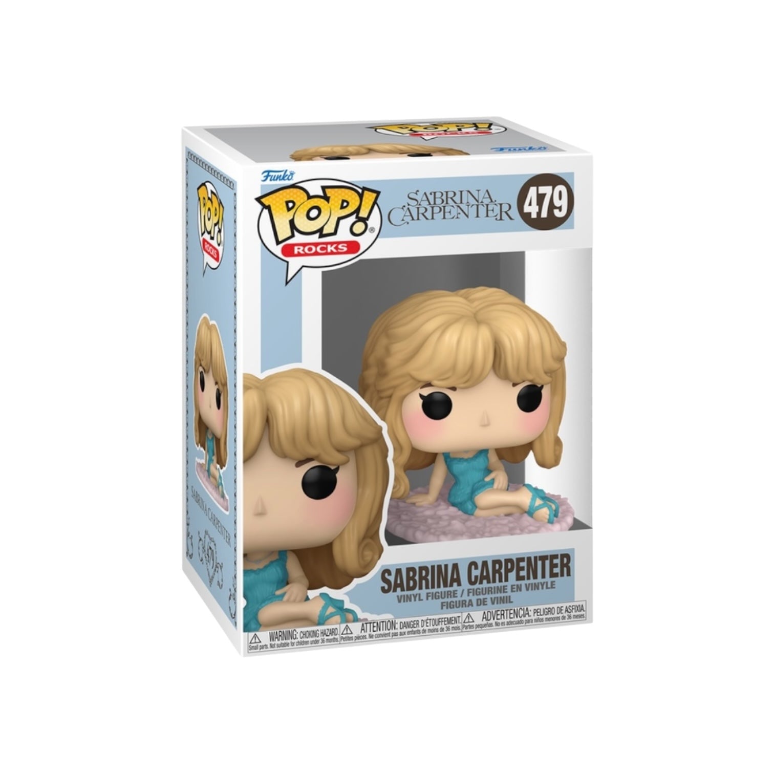 Funko Pop! vinyl figure of Sabrina Carpenter in packaging on a white background