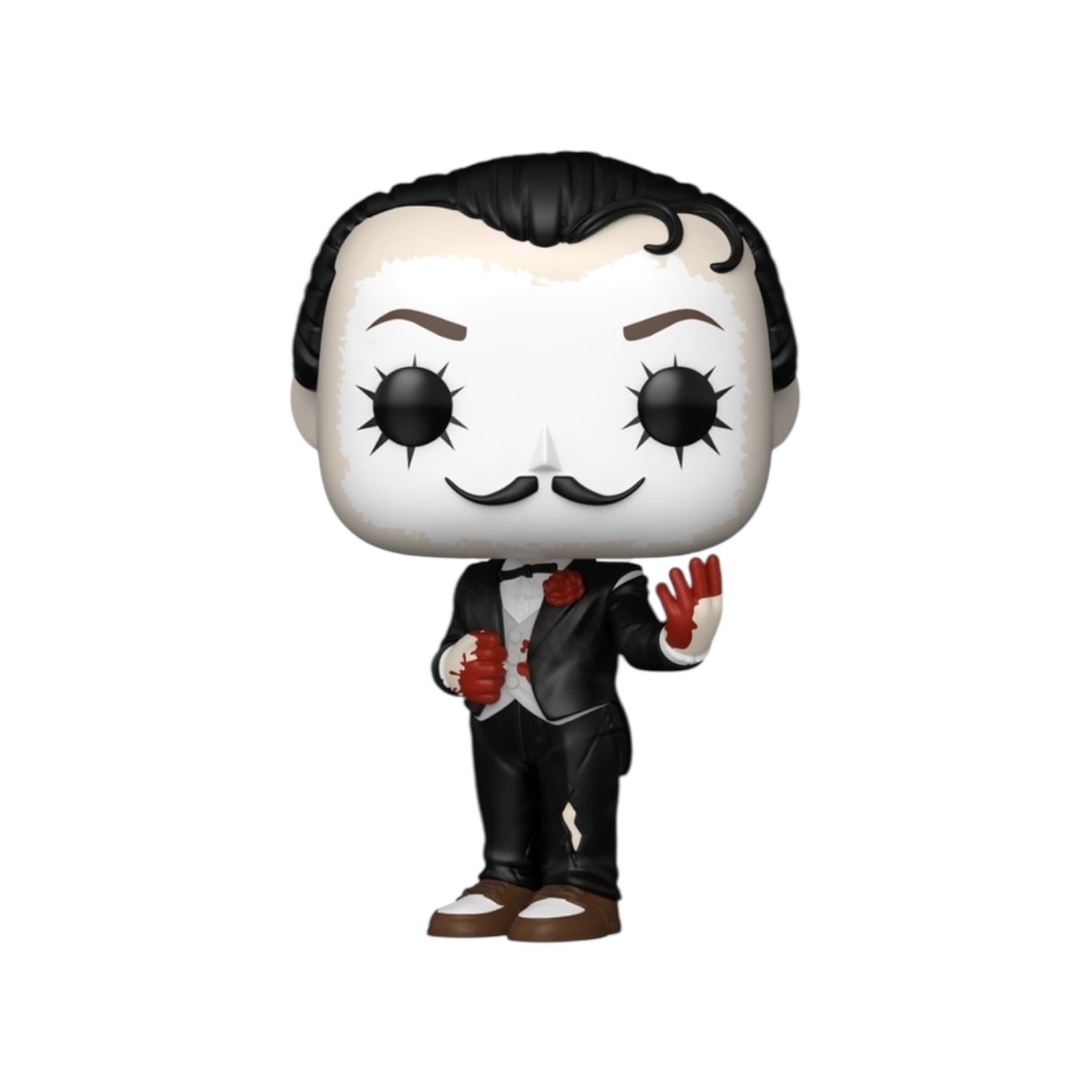 Funko Pop! vinyl figure of a character in a black suit with a white face on a white background