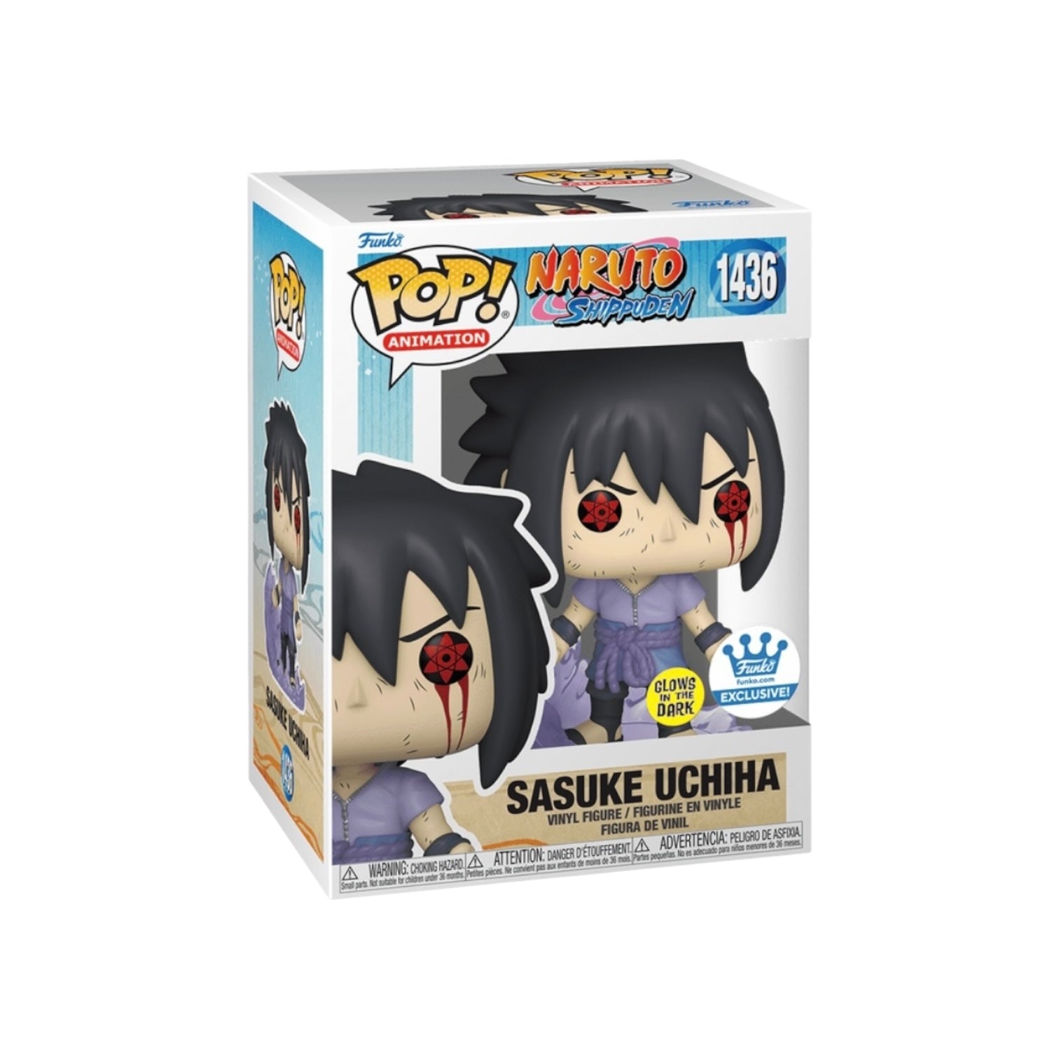 Sasuke Uchiha #1436 (Glows in the Dark) Funko Pop! - Naruto Shippuden - Funko Shop Exclusive Box