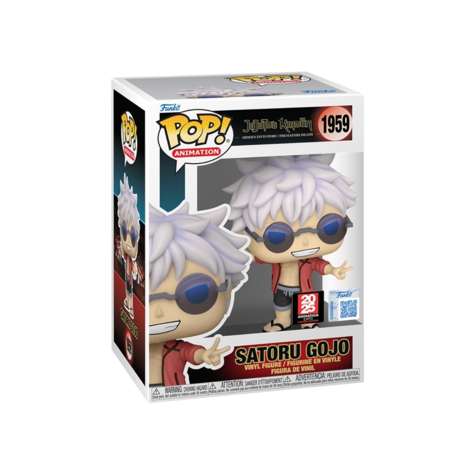 Funko Pop! vinyl figure packaging of Satoru Gojo from Jujutsu Kaisen on a white background
