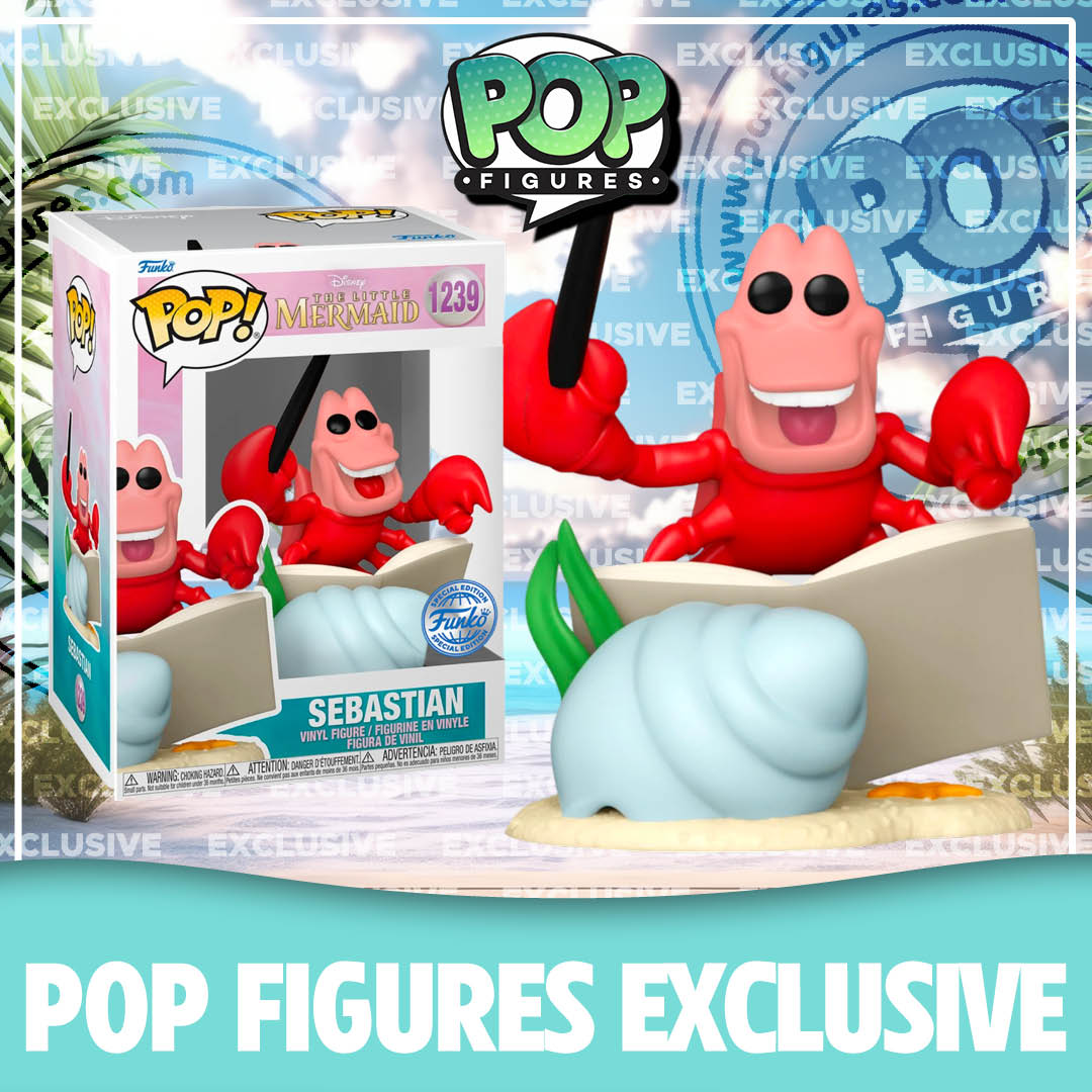 Funko Pop! figure of Sebastian the Conductor from The Little Mermaid, exclusive special edition collectible.