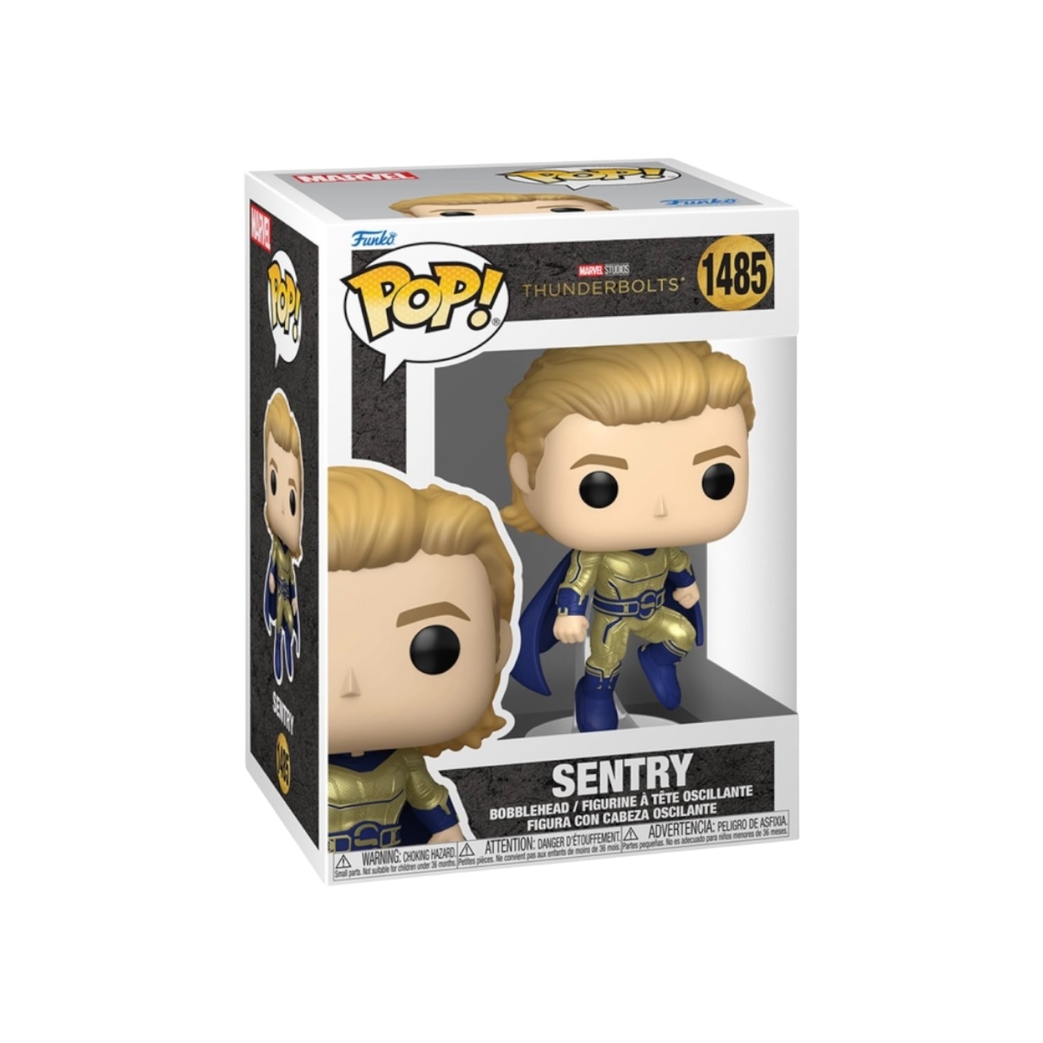 Funko Pop! vinyl figure packaging with 'Sentry' character on a white background
