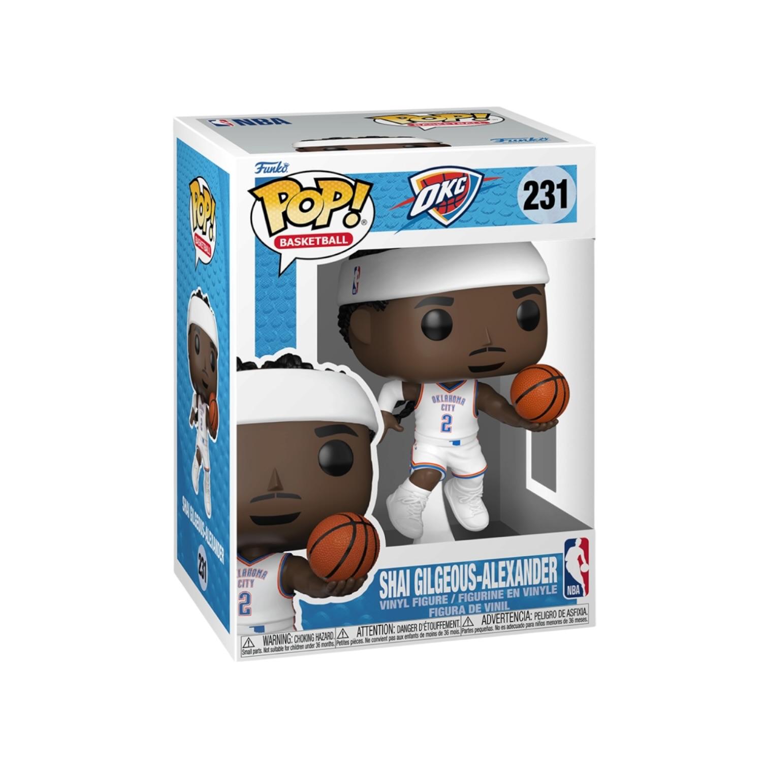 Funko Pop! vinyl figure packaging with Shai Gilgeous-Alexander on a white background