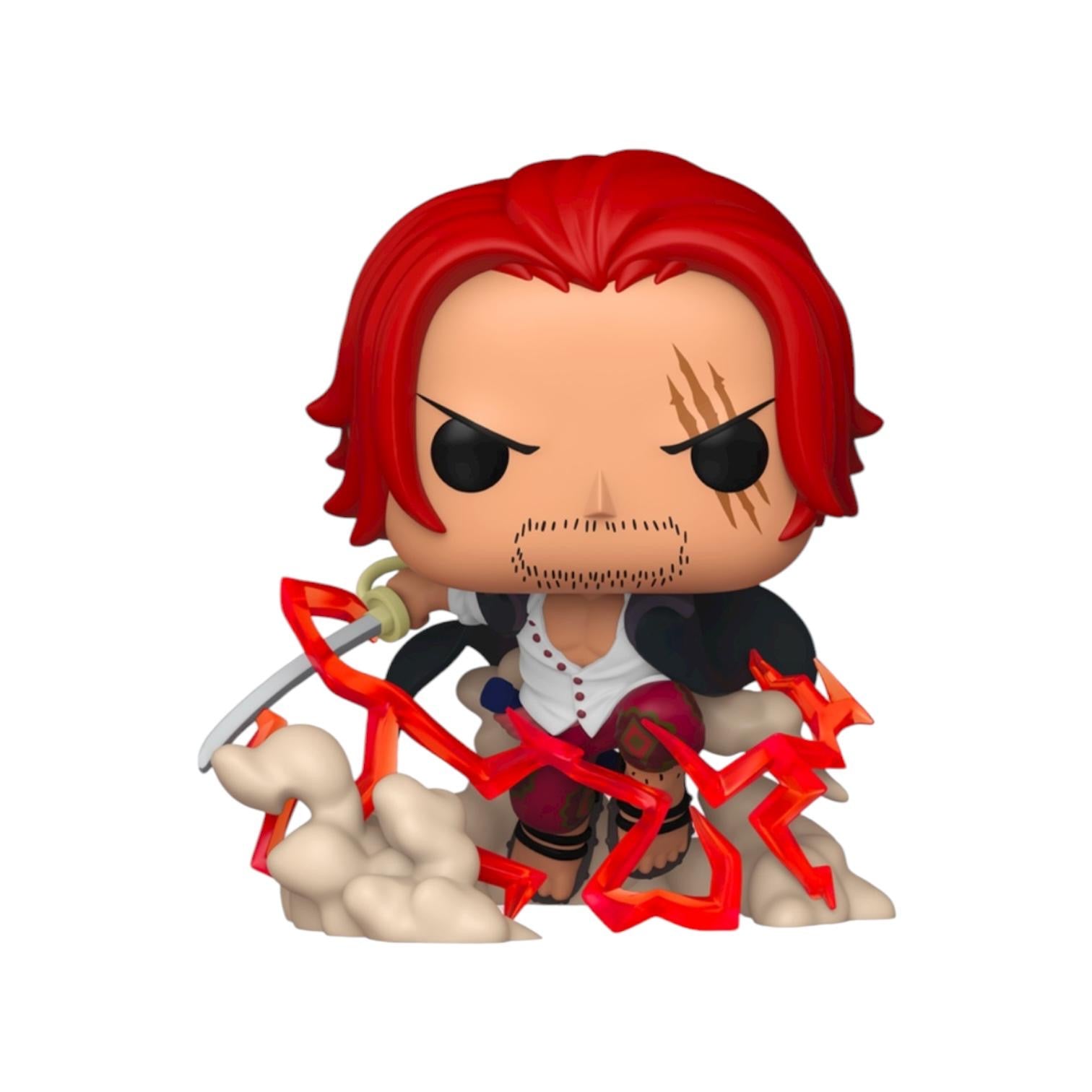 Funko Pop! vinyl figure with red hair and a sword on a white background