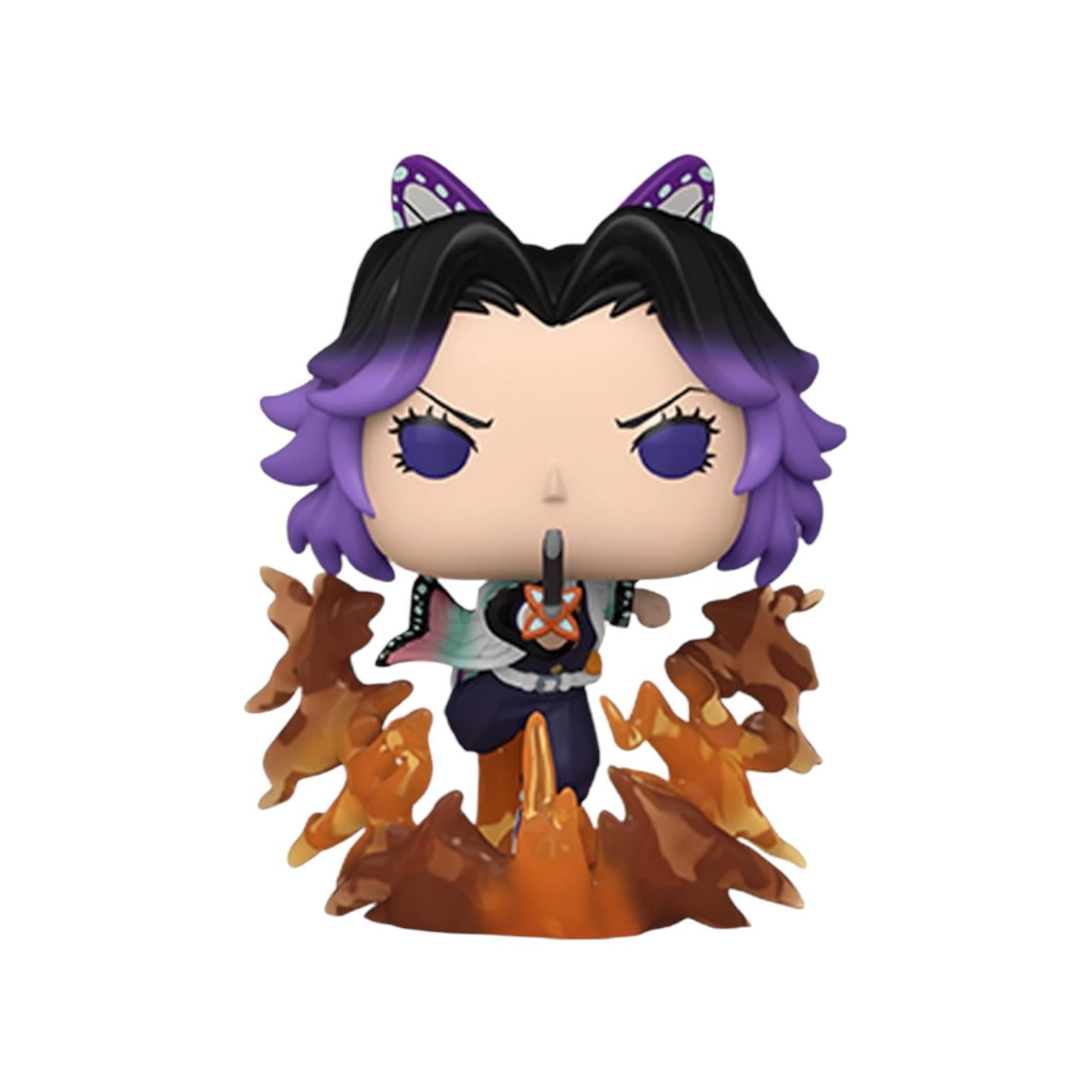 Funko Pop! vinyl figure with purple hair and cat ears on a white background