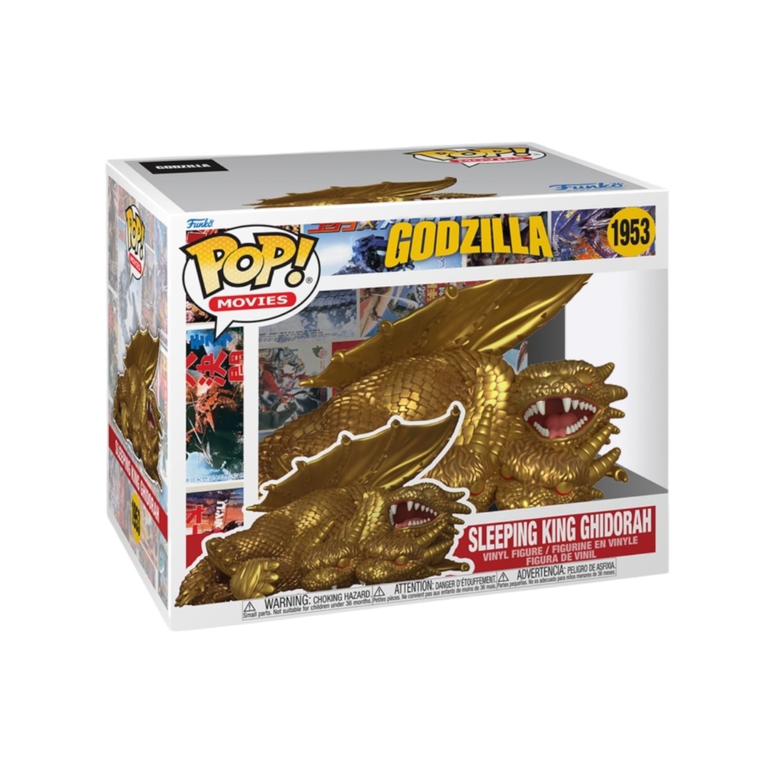 Funko Pop! vinyl figure packaging of Sleeping King Ghidorah with Godzilla branding.