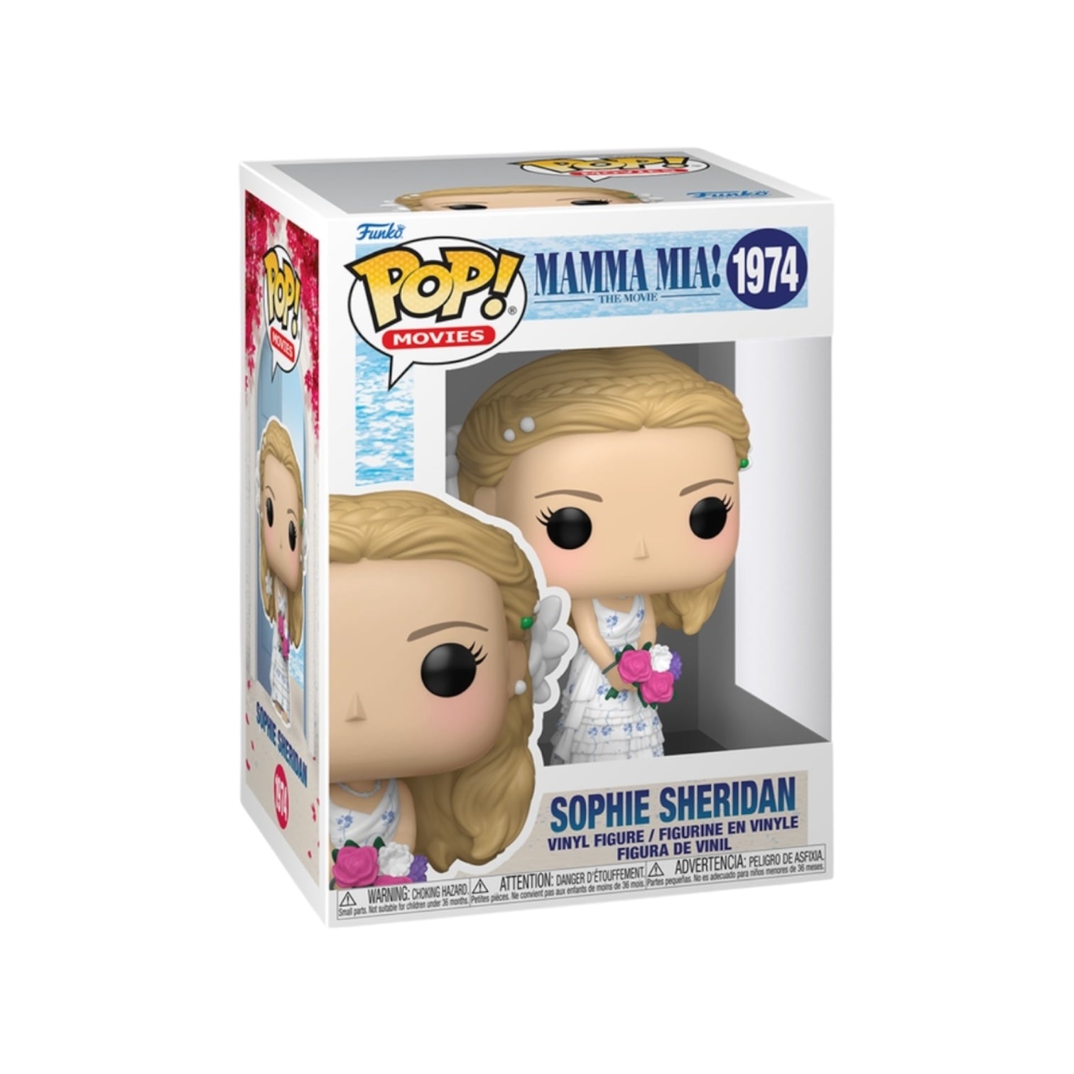 Funko Pop! Movies Mamma Mia! Sophie Sheridan vinyl figure packaging on a white background