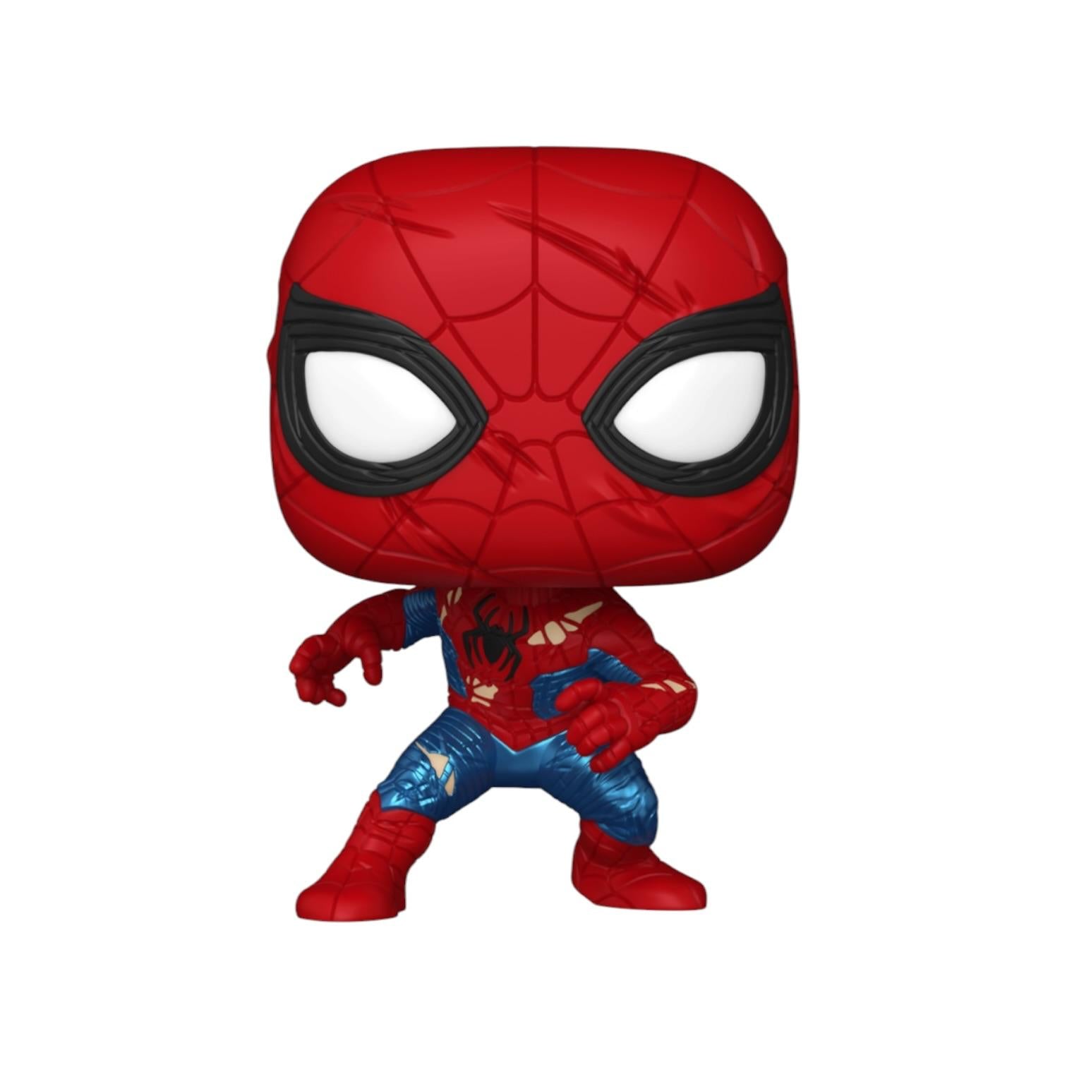 Spider-Man action figure with red and blue suit on a white background