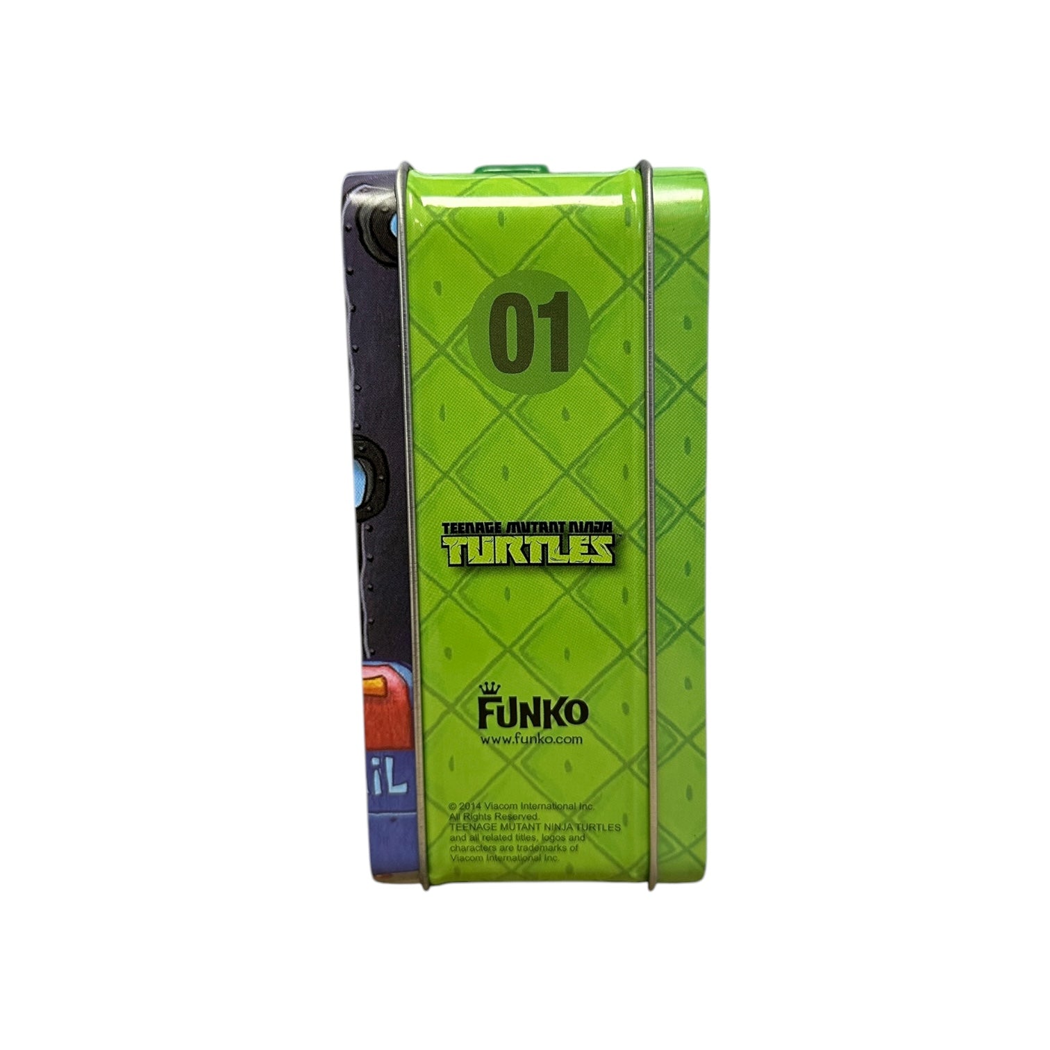 Funko Pop! packaging with green diamond pattern and Teenage Mutant Ninja Turtles branding.