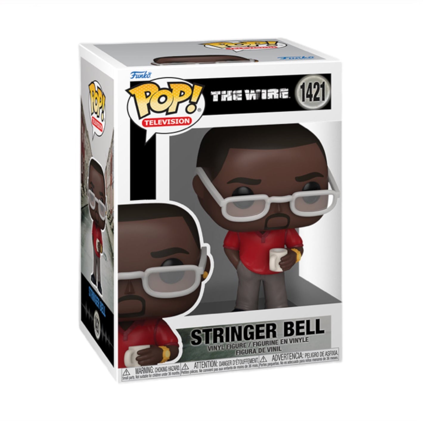 Funko Pop! packaging for Stringer Bell from The Wire on a white background