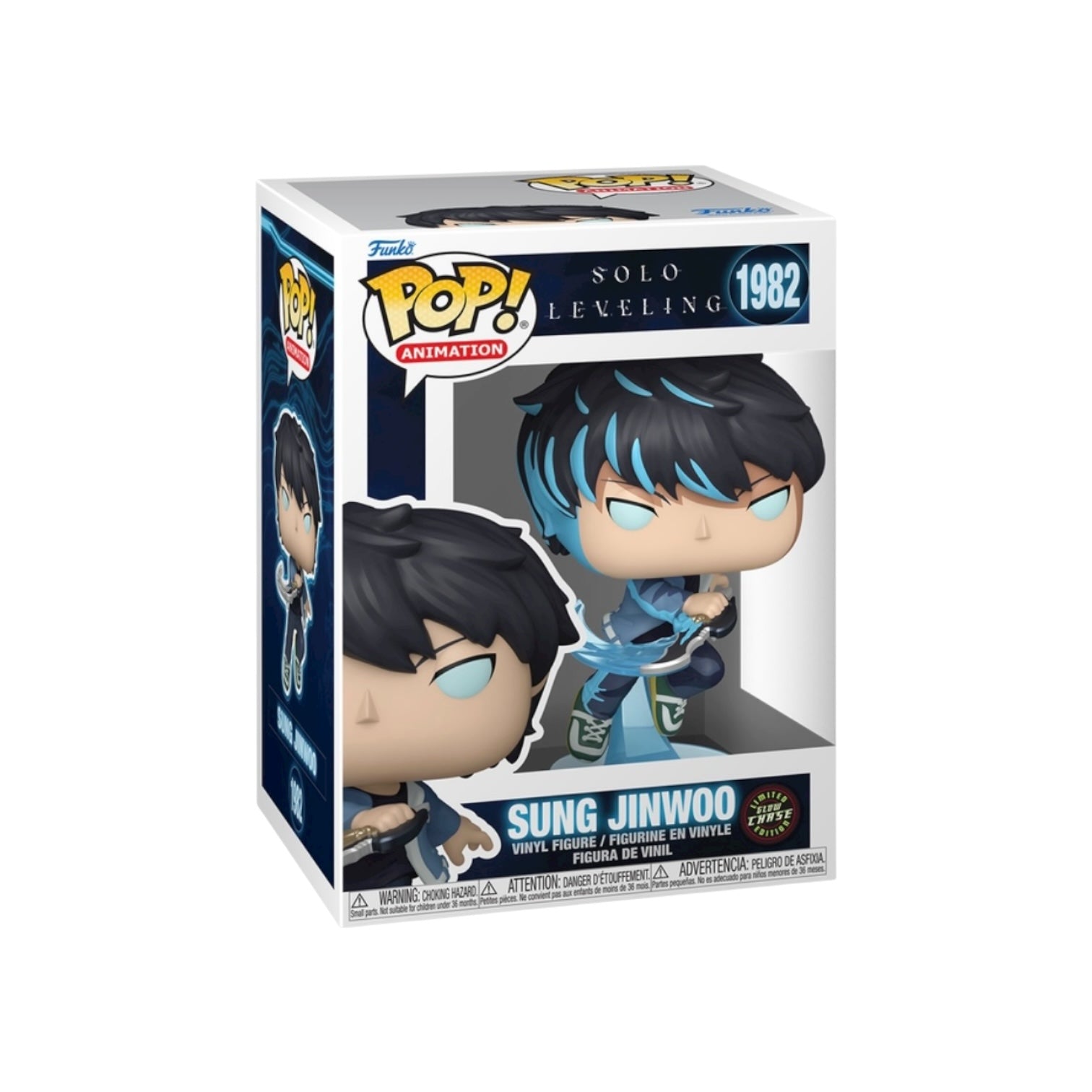 Sung Jinwoo #1982 (Glow Chase) Funko Pop! - Solo Leveling Box