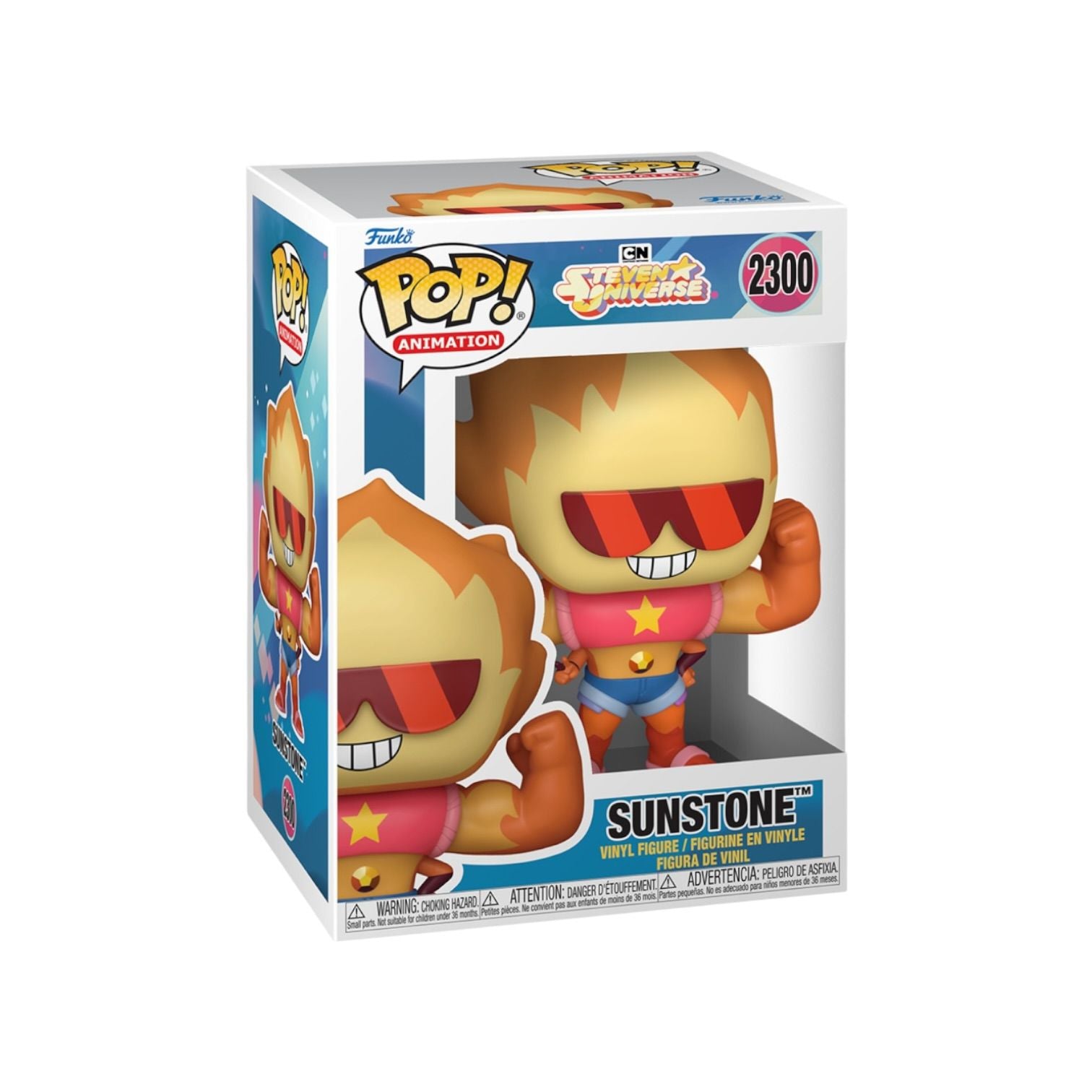 Funko Pop! Animation figure packaging with Sunstone character on a white background