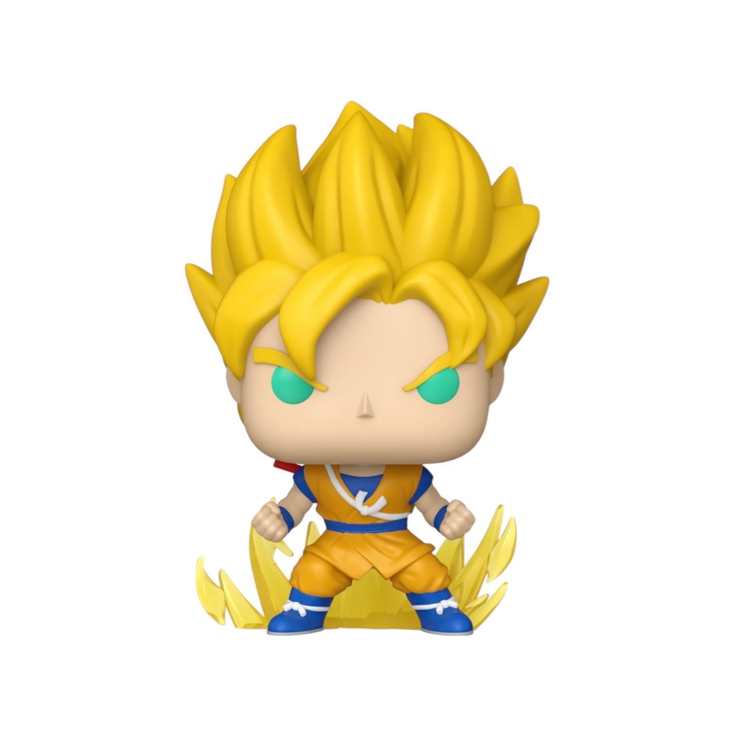 Funko Pop! vinyl figure of a character with spiky yellow hair and blue eyes on a white background