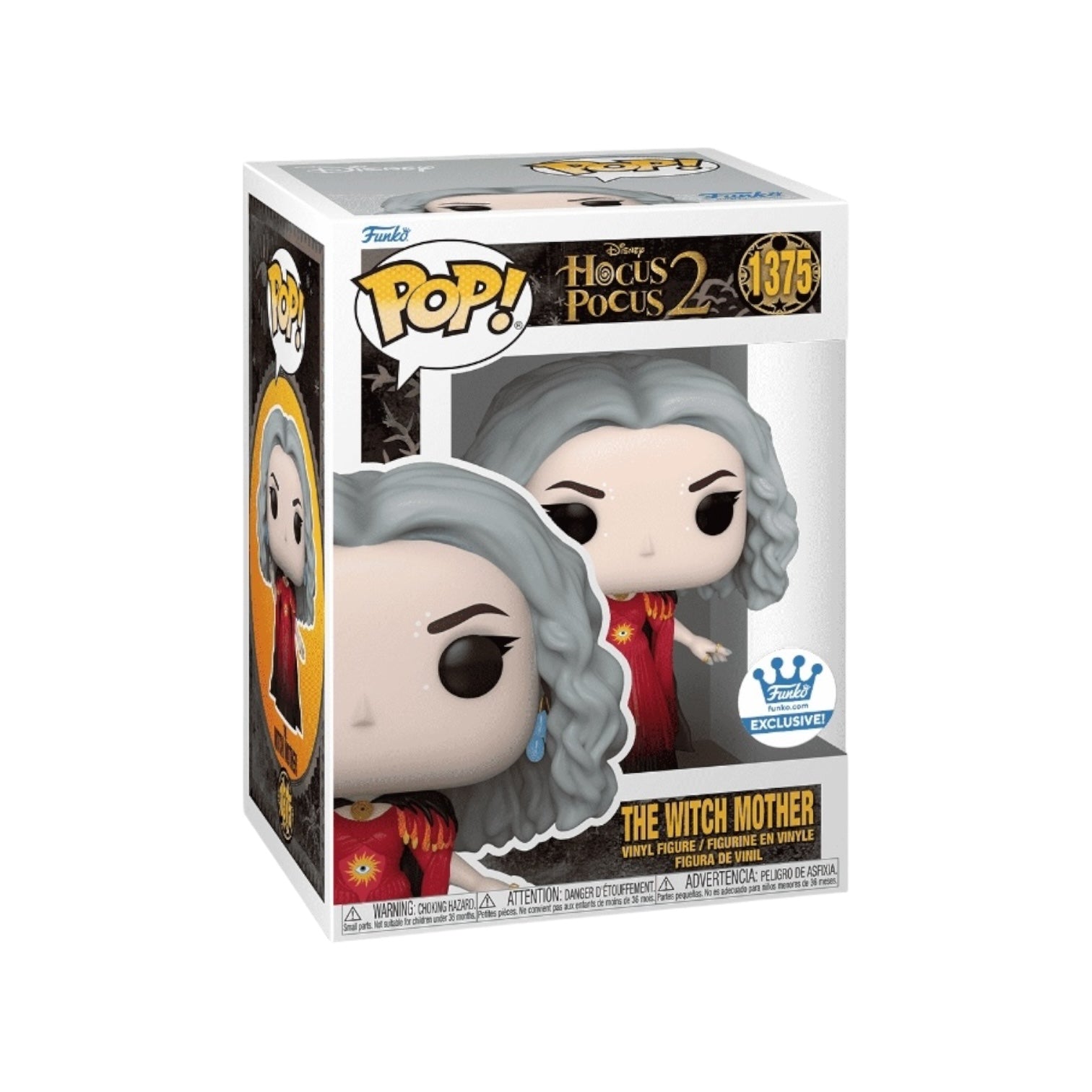 Funko Pop figure of the Witch Mother from Hocus Pocus 2, featuring exclusive design details and vibrant colors.