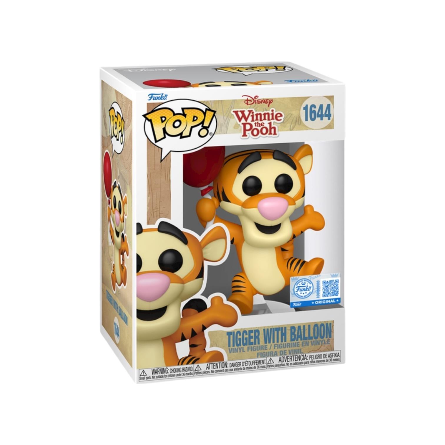 Funko Pop! vinyl figure packaging featuring Tigger from Winnie the Pooh with a balloon, on a white background.
