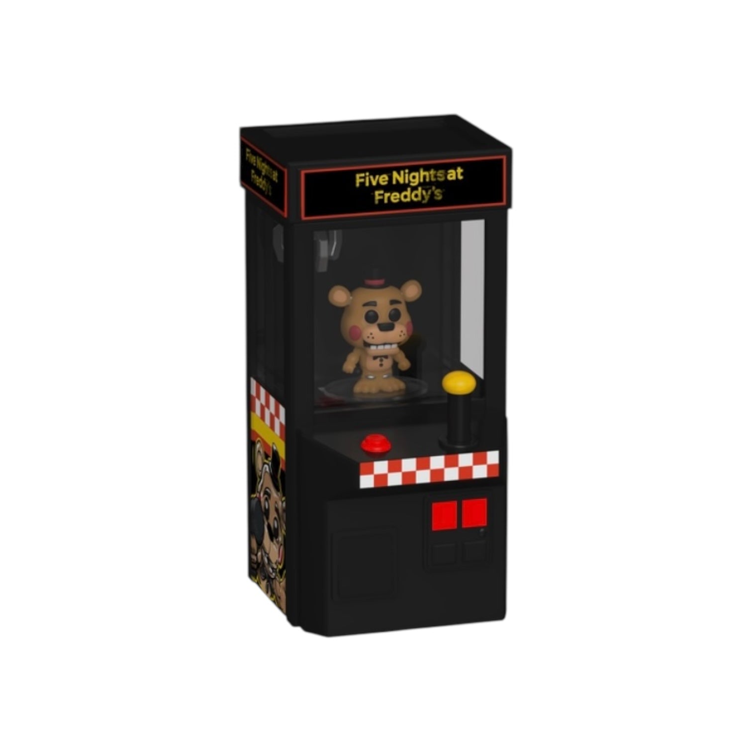 Crate with 'Five Nights at Freddy's' design featuring a bear figure on a white background