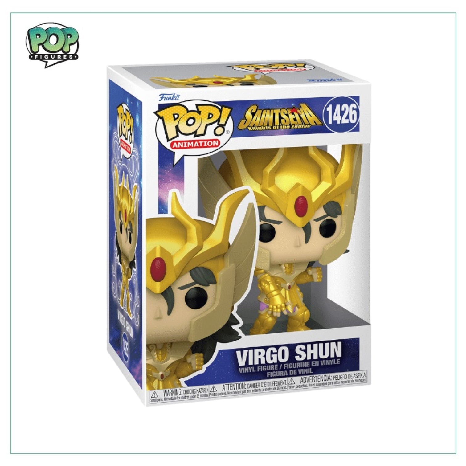 Funko Pop! figure of Virgo Shun #1426 from Black Clover, showcasing a detailed and colorful representation of the character.