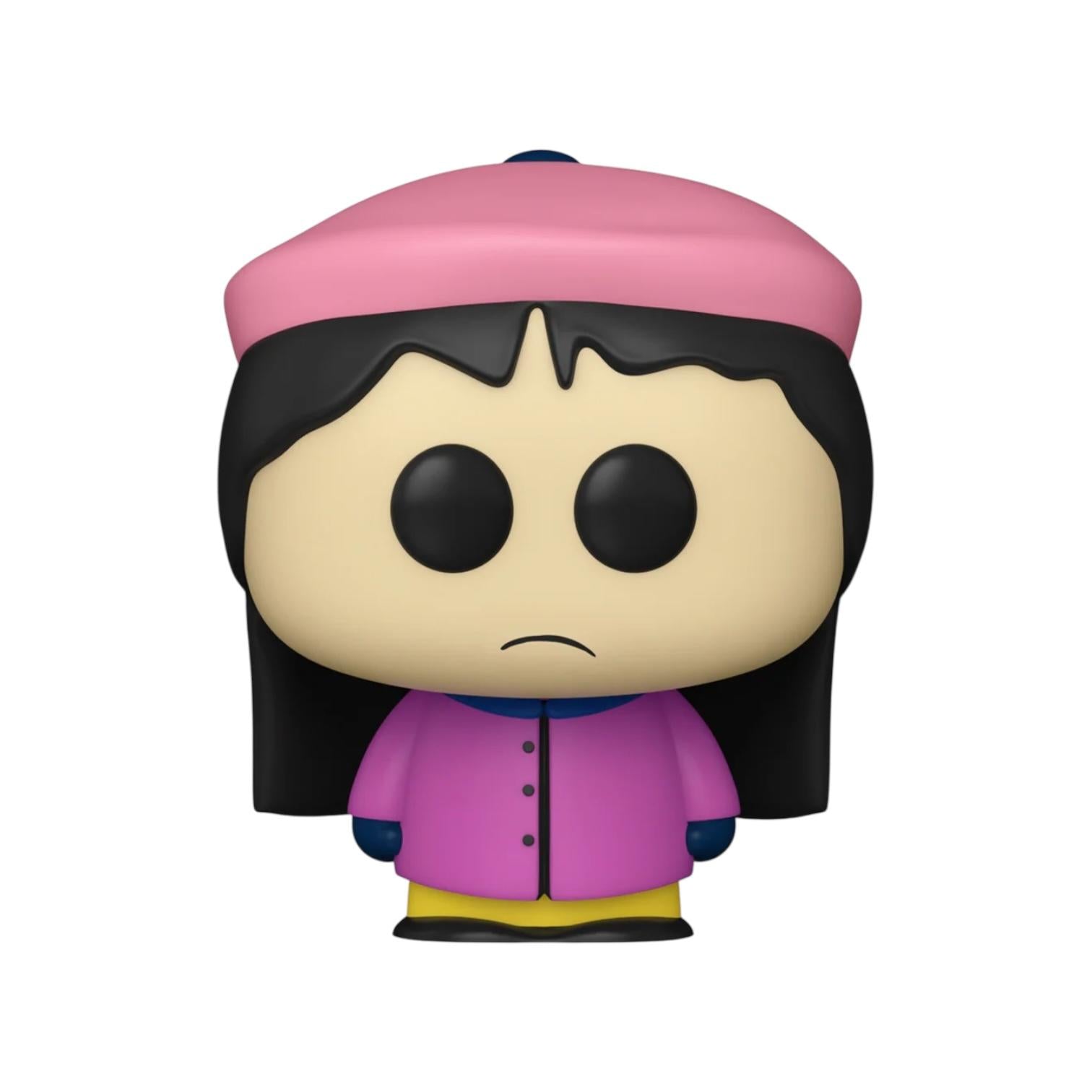 Funko Pop! vinyl figure with a pink hat and coat on a white background