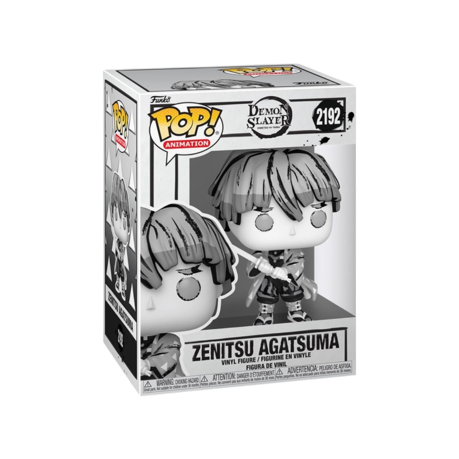 Funko Pop! Animation Zenitsu Agatsuma packaging with black and white design