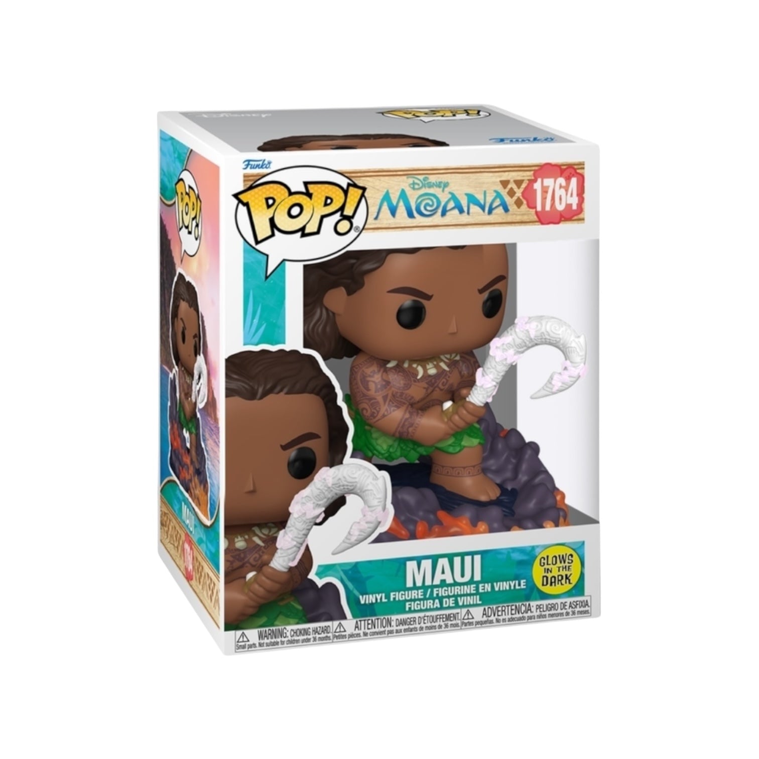 Funko Pop! vinyl figure of Maui from Moana in packaging on a white background