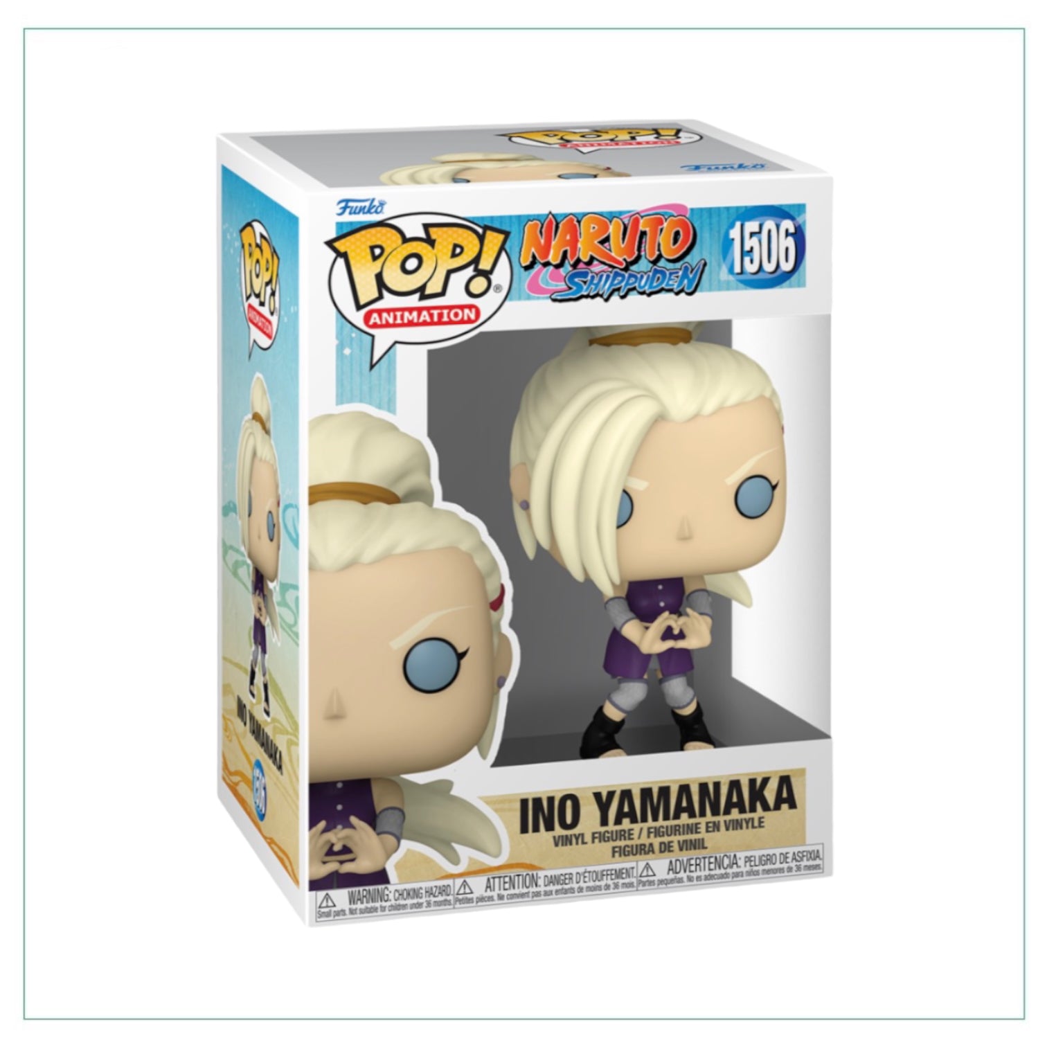 Ino Yamanaka Funko Pop! figure #1506 from Naruto, featuring her signature outfit and hairstyle in a collectible design.