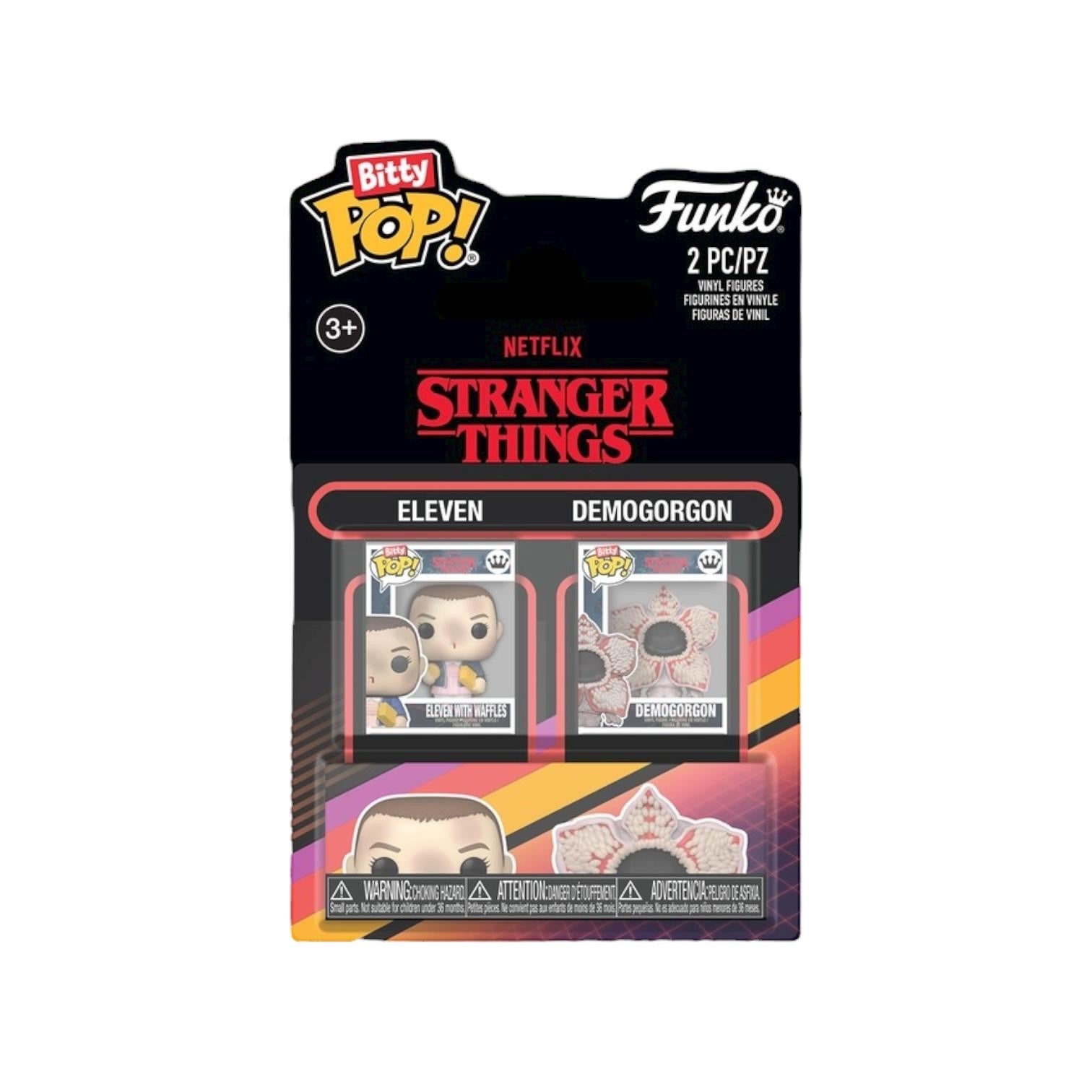 Funko Pop! Stranger Things packaging with two figures inside