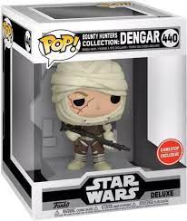 Funko Pop! Dengar #440 from Star Wars, exclusive to GameStop, showcasing the iconic bounty hunter in vibrant design