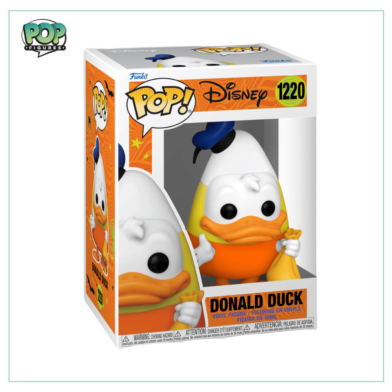  Funko Pop! figure of Donald Duck #1220, featuring his classic sailor outfit and cheerful expression.