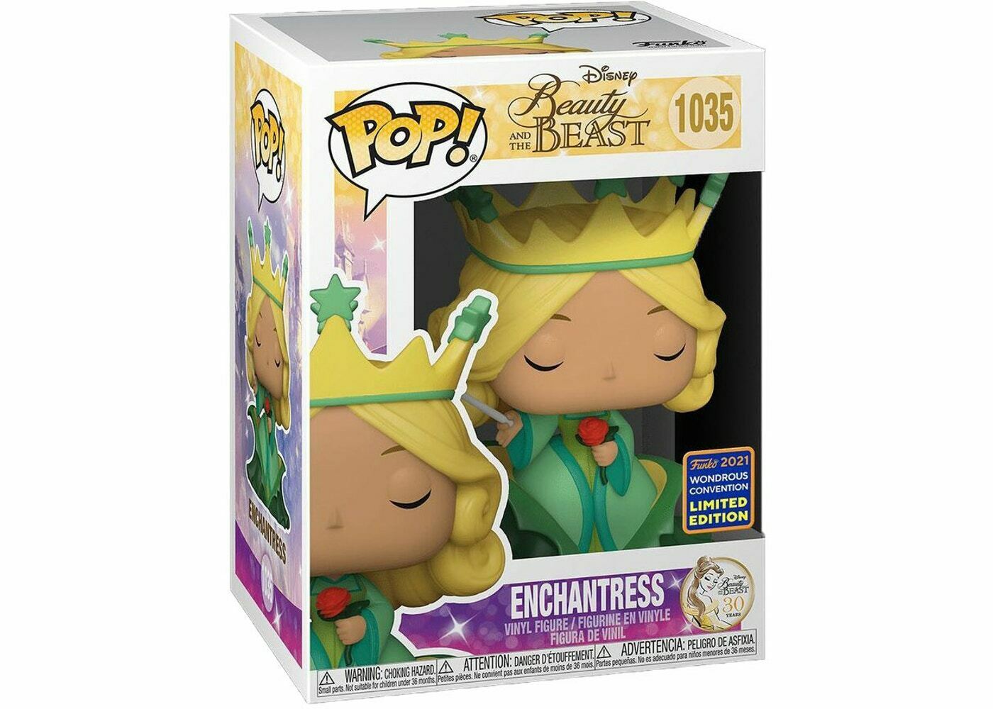  Funko Pop! Enchantress #1035 from Beauty & The Beast, 2021 Wondercon Limited Edition figure with vibrant colors and details.