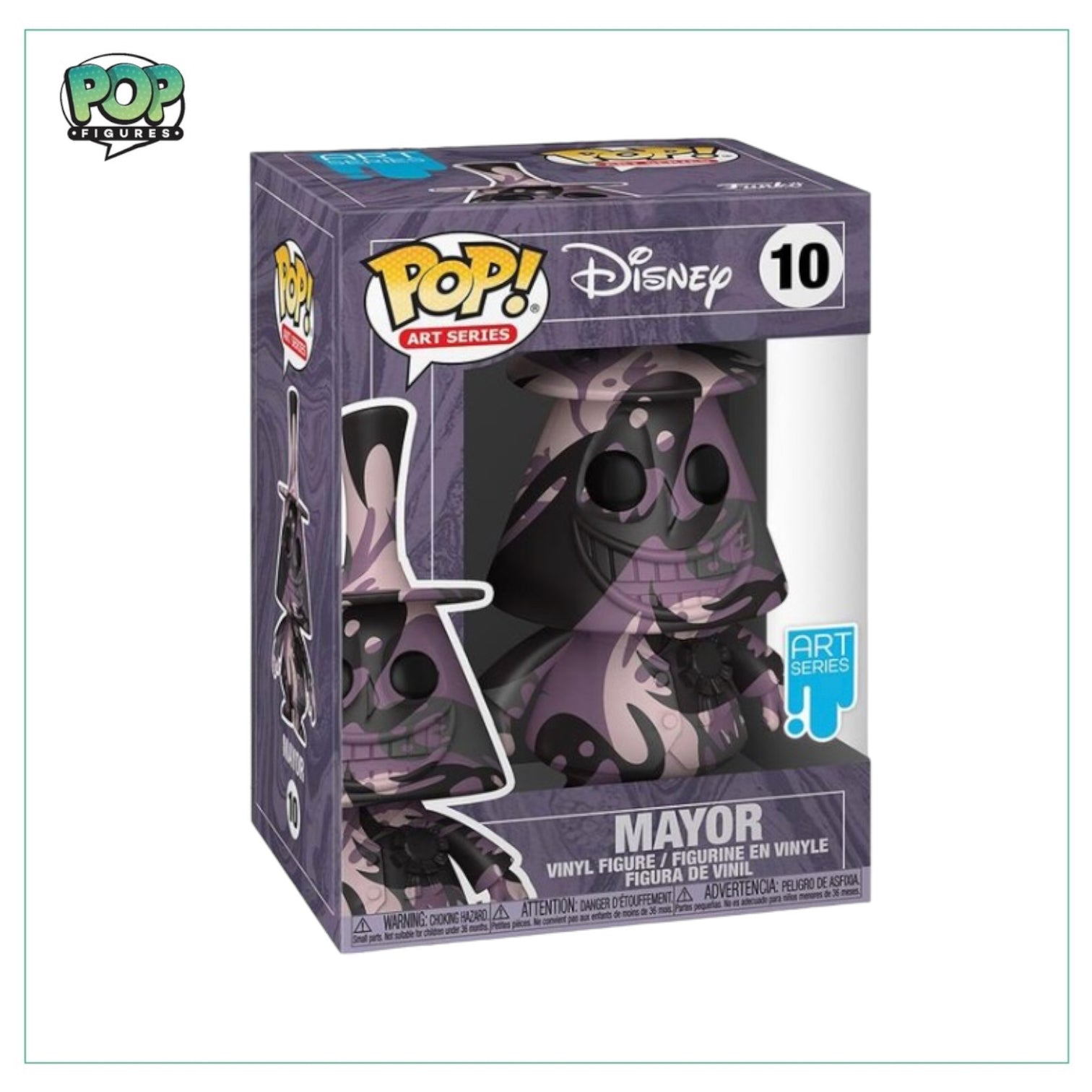  Funko Pop! figure of Mayor from The Nightmare Before Christmas, featuring his two-faced design and colorful attire.