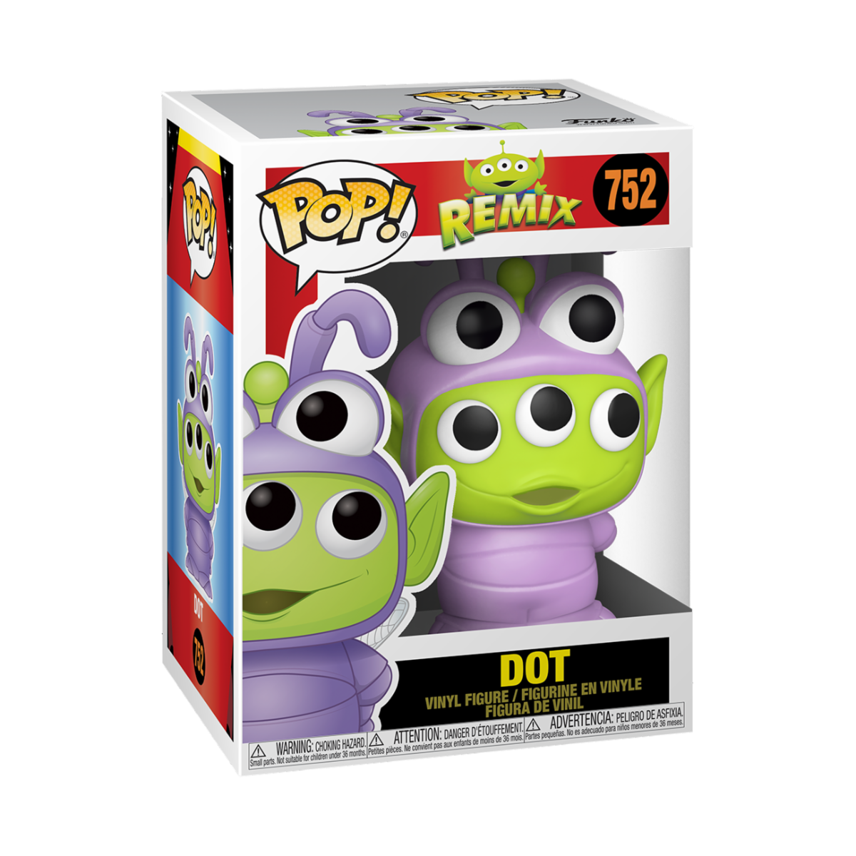 Funko Pop figure of Dot from Pixar's A Bug's Life, styled as an alien in the Pixar Alien Remix series.