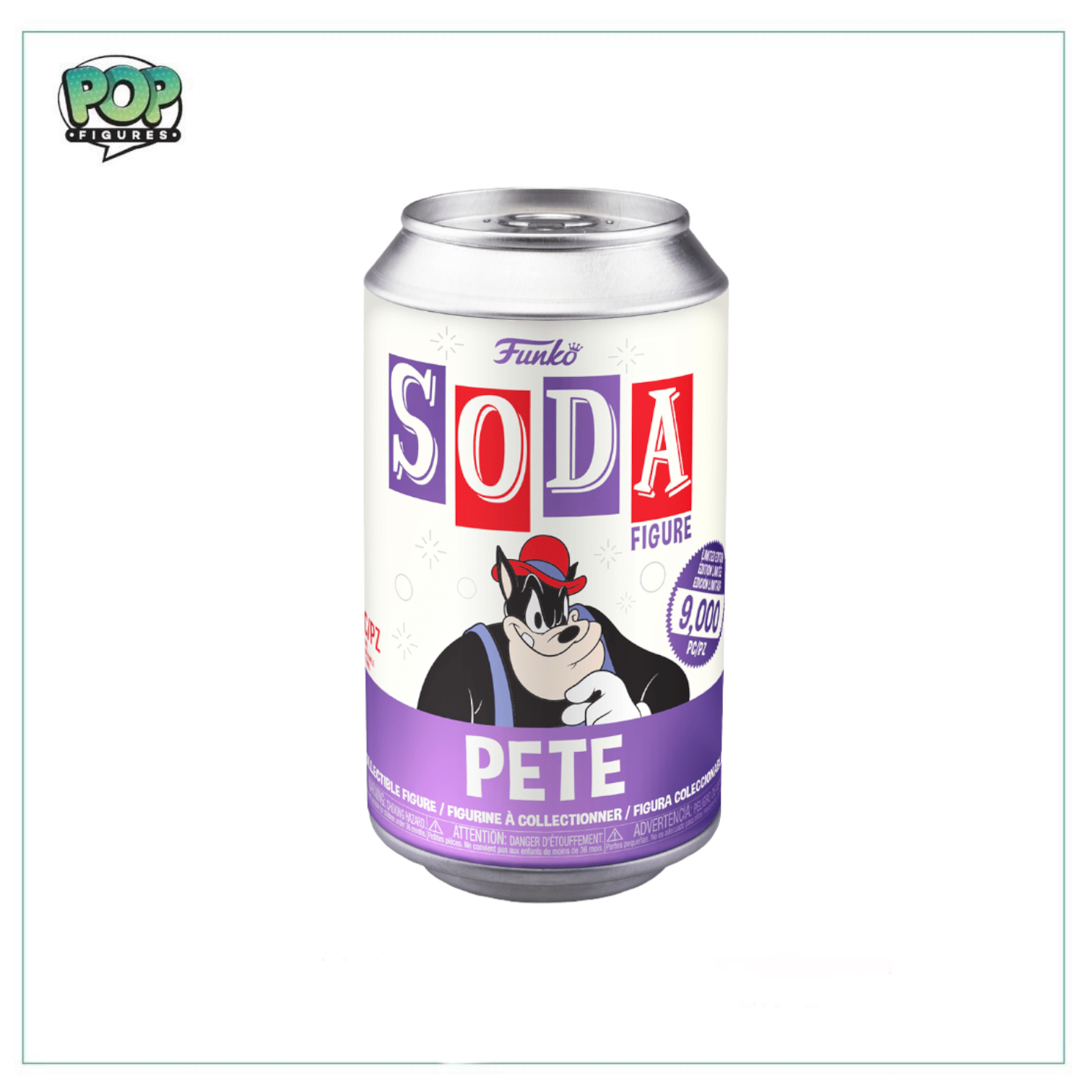 Disney's Pete Funko Soda Vinyl Figure, limited to 9000 pieces, featuring a chance to find a special chase version.