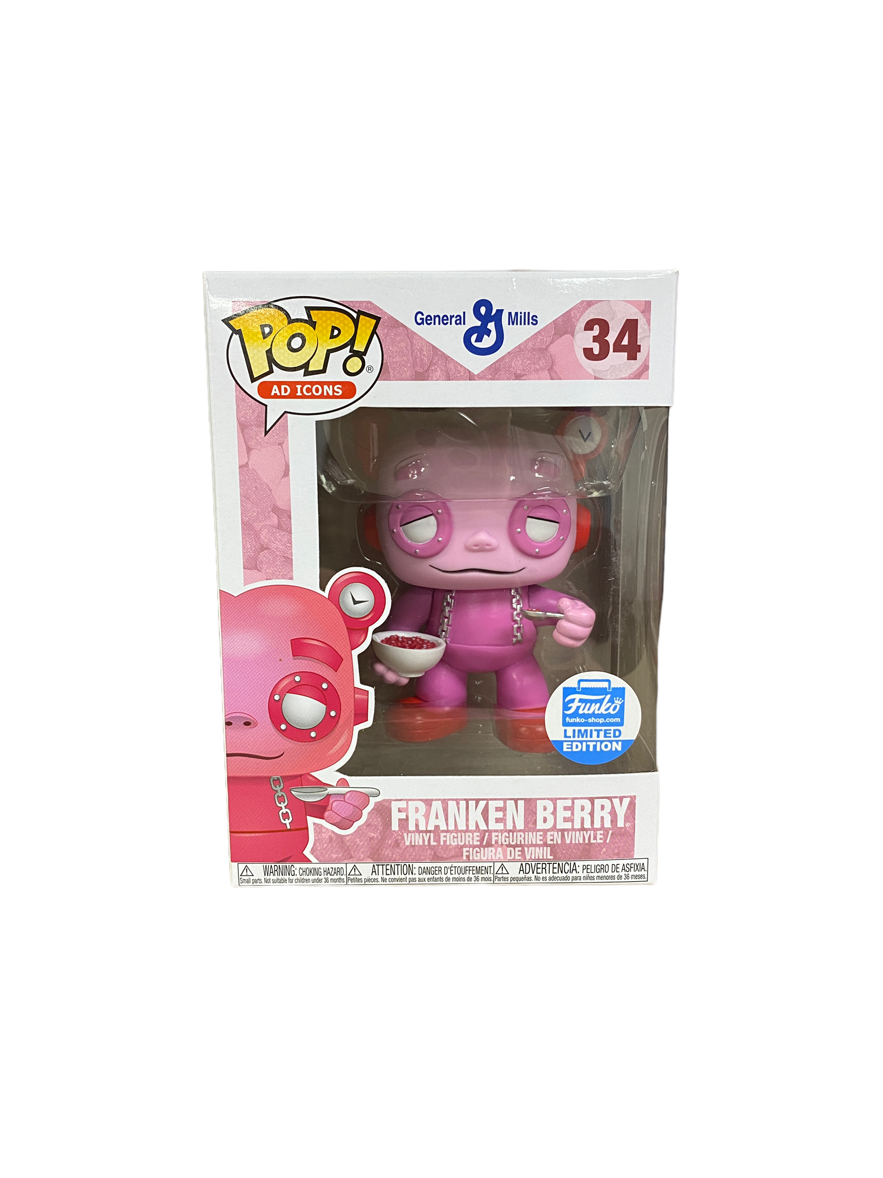 Franken Berry #34 (w/Cereal) Funko Pop! - Ad Icons - Funko Shop Exclusive - Condition 8.5/10