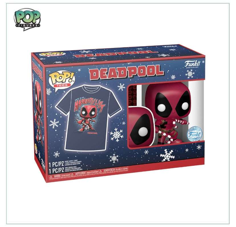 POP! & Tee: Deadpool W/ Candy Canes (Metallic) - Marvel - Special Edition