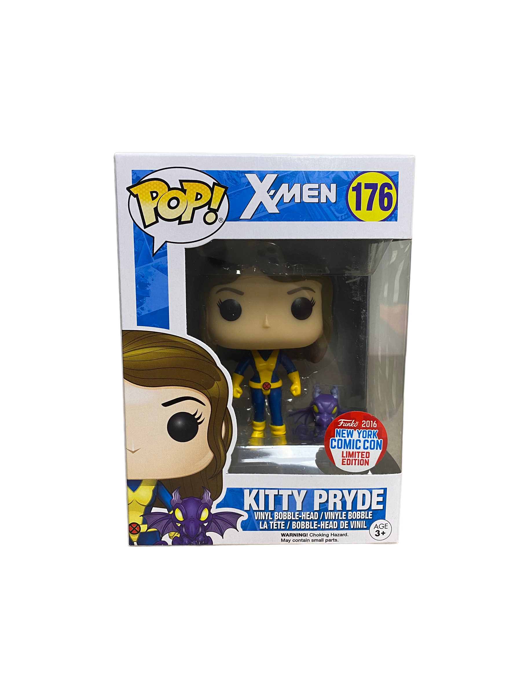 Kitty Pryde #176 (w Lockheed) Funko Pop! - X-Men - NYCC 2016 Exclusive - Condition 9/10