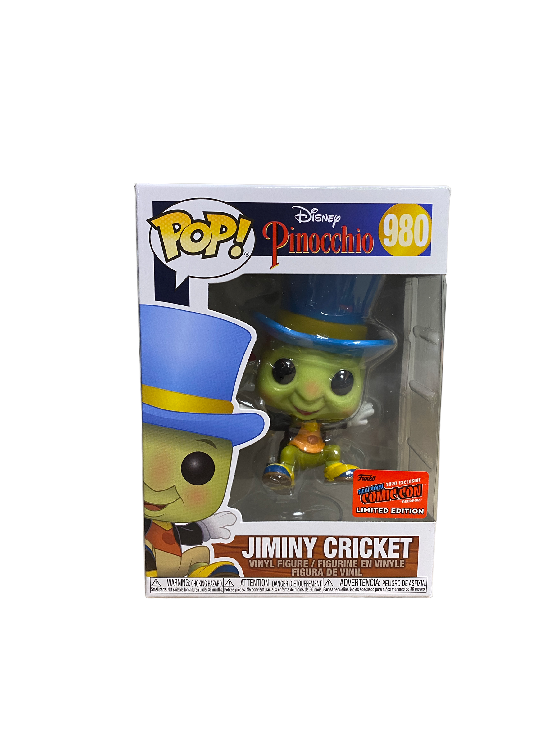 Jiminy Cricket #980 (Floating) Funko Pop! - Pinocchio - NYCC 2020 Official Convention Exclusive - Condition 9/10