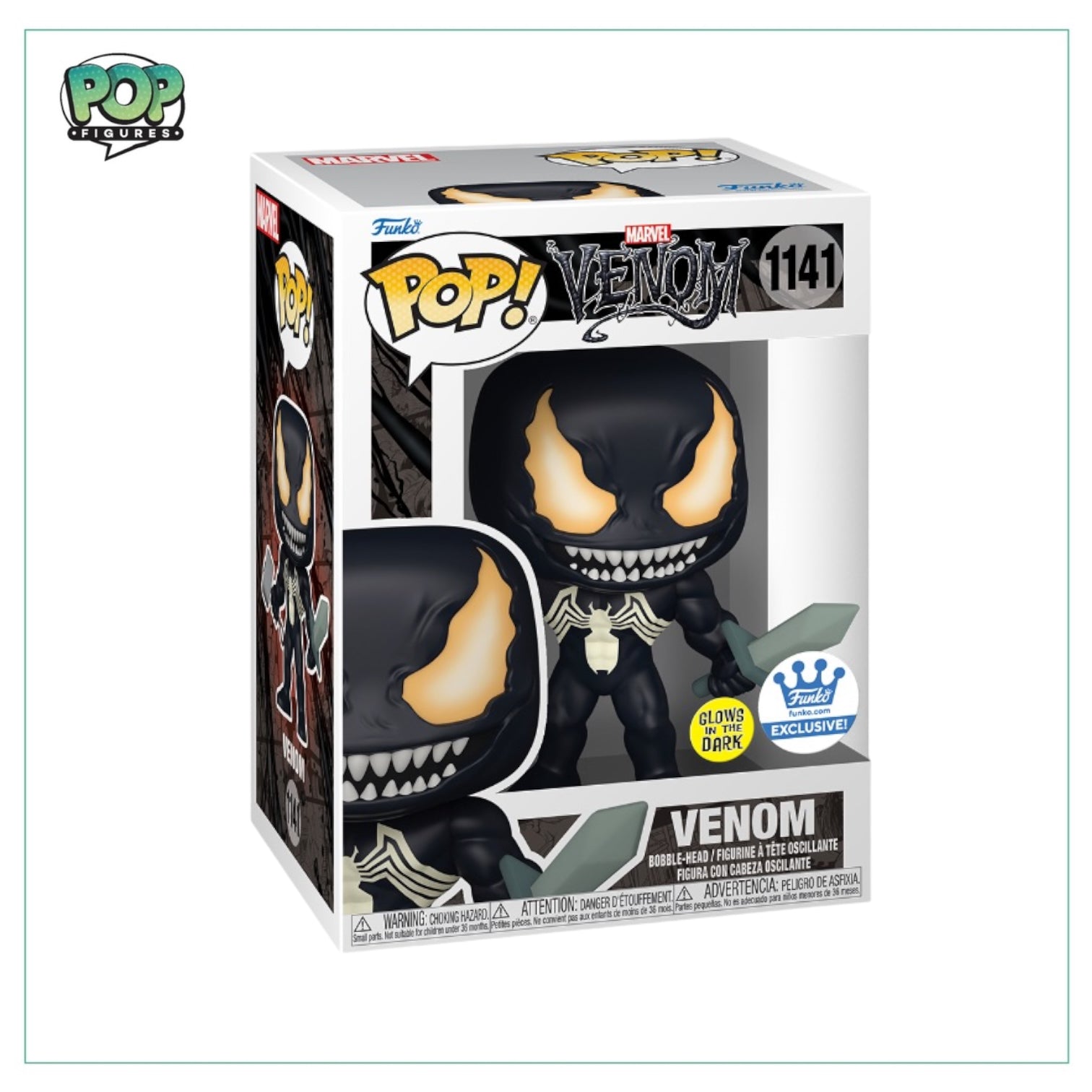 Venom #1141 (w/ Weapons - Glows In The Dark) Funko Pop! - Venom - Funko Shop Exclusive