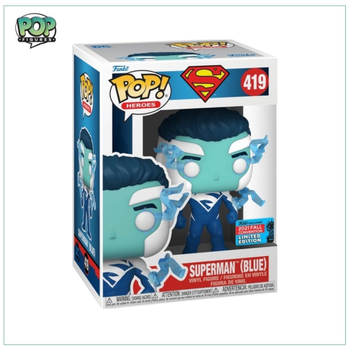 Superman (Blue) #419 Funko Pop! - Superman - NYCC 2021 Shared Exclusive