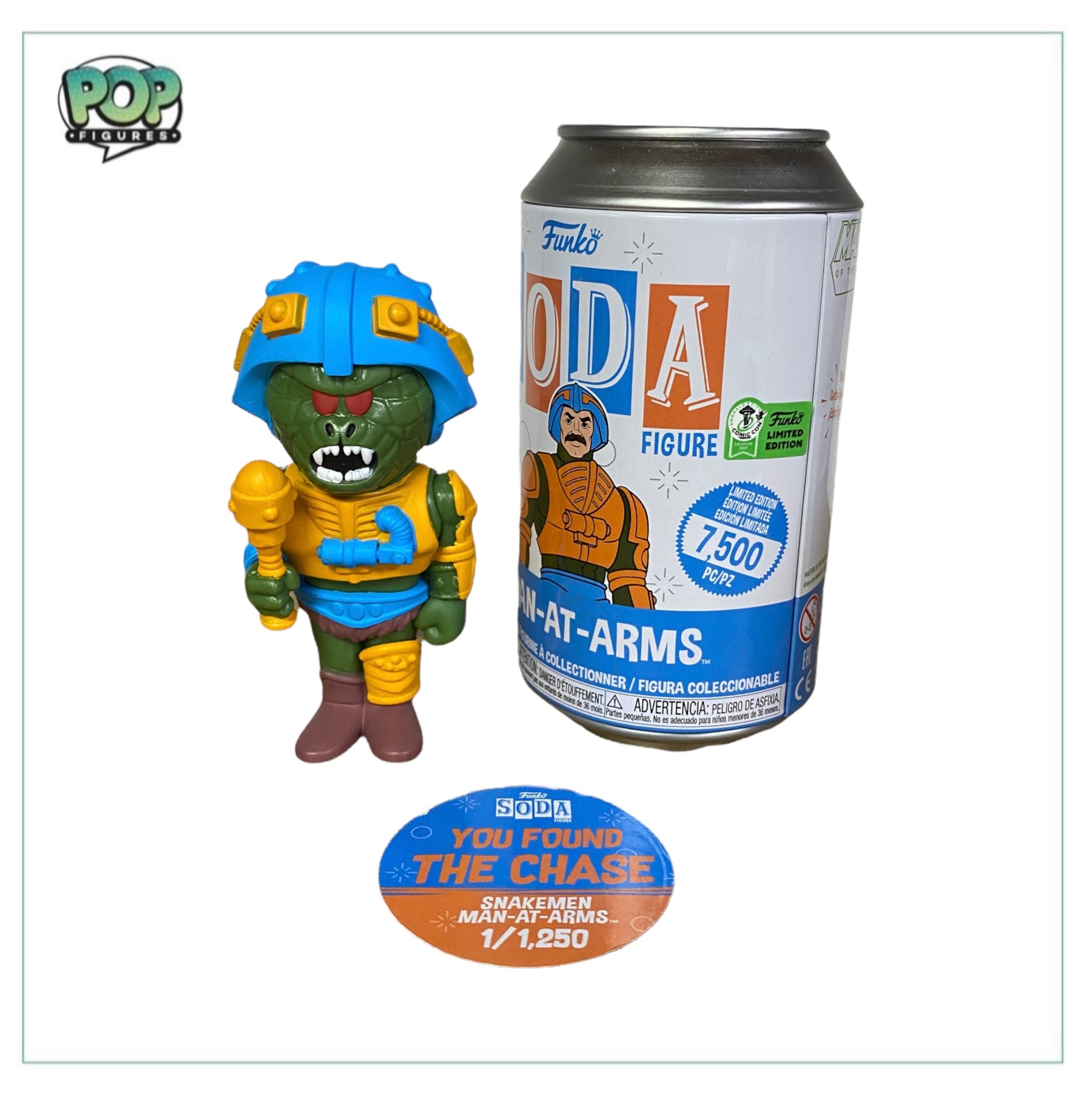 Man-At-Arms Snakemen Chase Funko Soda Vinyl Figure - ECCC 2021 Official Convention Exclusive LE1/1250