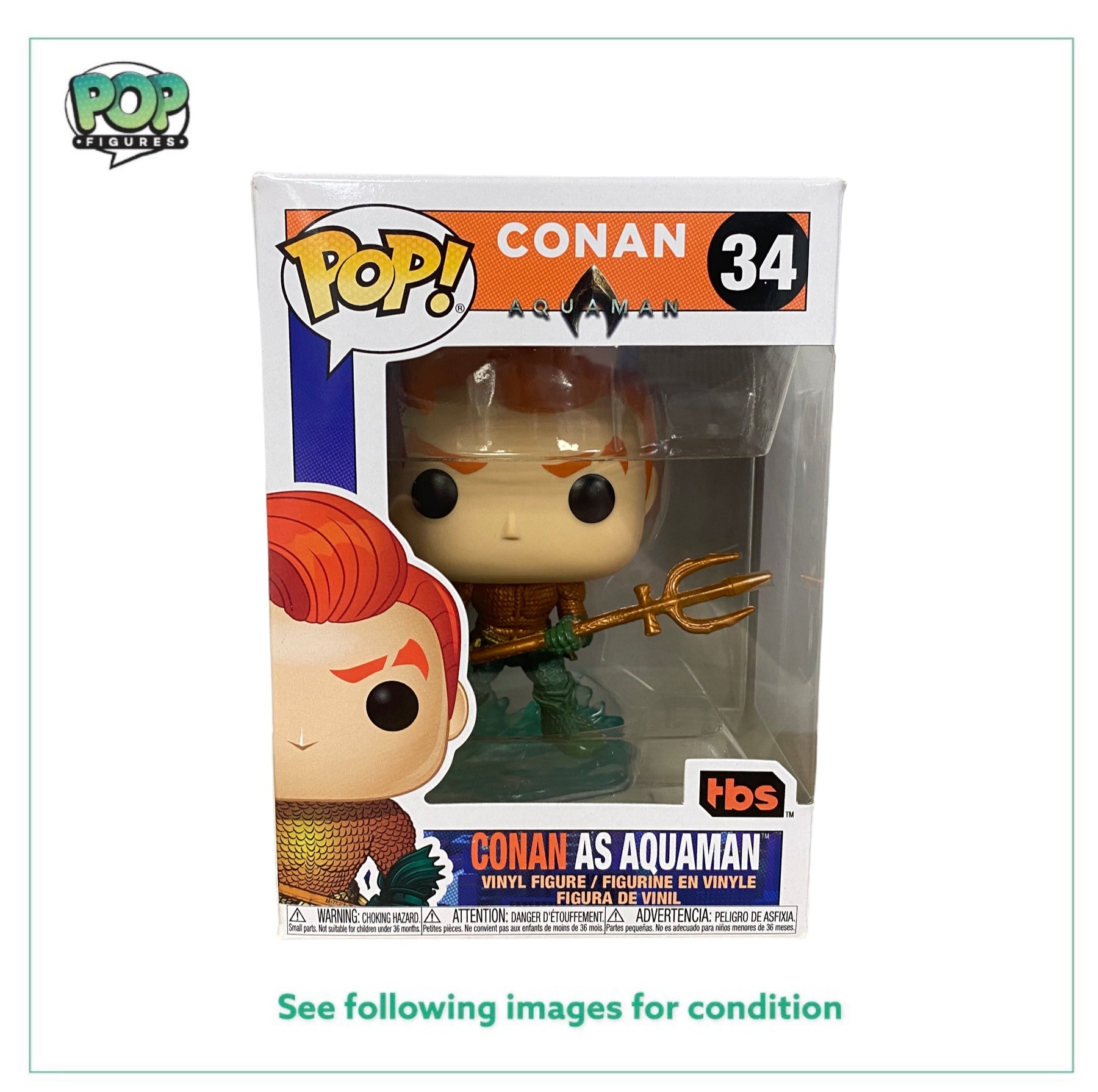 Conan as Aquaman #34 Funko Pop! - Conan - SDCC 2020 Team Coco Exclusive LE500 Pcs - Condition 8.5/10