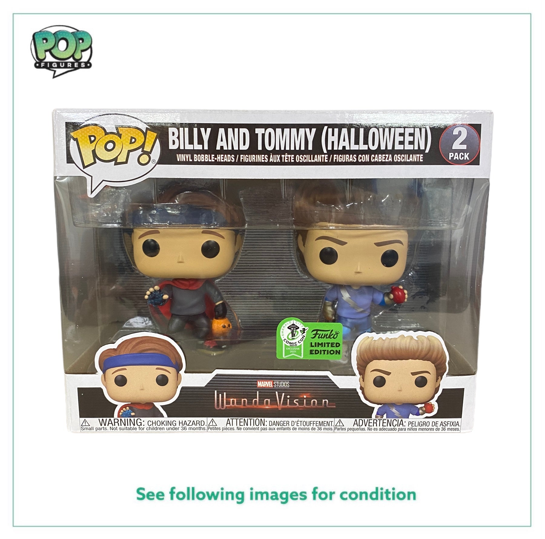 Billy And Tommy (Halloween) 2 Pack Funko Pop! - Wandavision - ECCC 2021 Official Convention Exclusive - Condition 9.5/10
