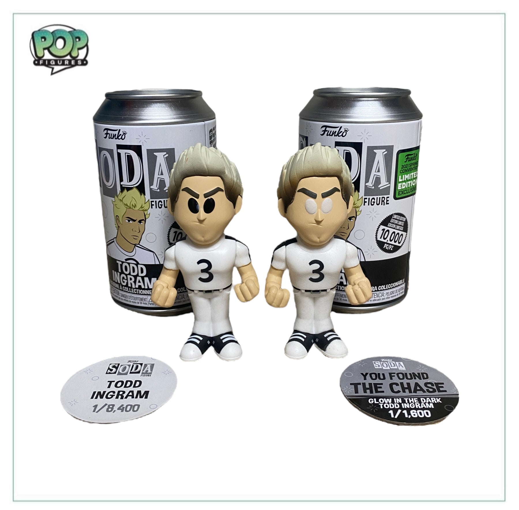 Todd Ingram Common & Glow In The Dark Chase Funko Soda Vinyl Figure Pair! - ECCC 2021 Shared Exclusive LE1/8400 & LE1/1600