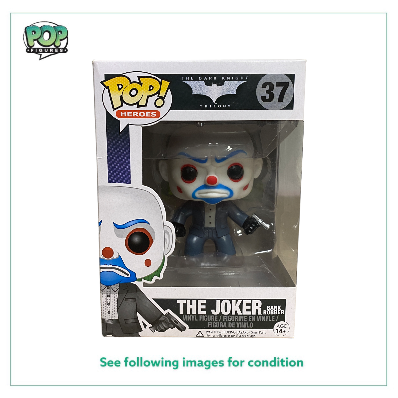 The Joker Bank Robber #37 Funko Pop! - Batman: The Dark Knight Trilogy - 2013 Pop! - Condition 8.5/10