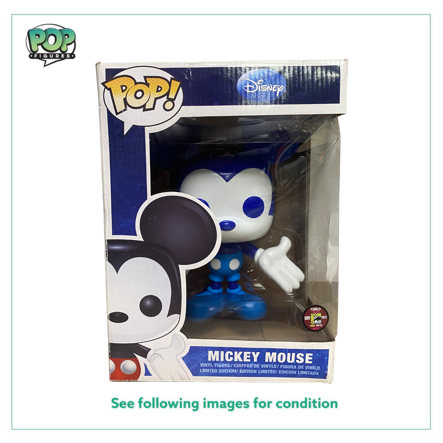 Mickey Mouse (Blue) 9" Funko Pop! - Disney - SDCC 2012 Exclusive LE480 Pcs - Condition 6/10