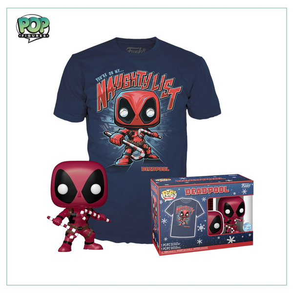 POP Tee Deadpool W Candy Canes Metallic Marvel Special Edit