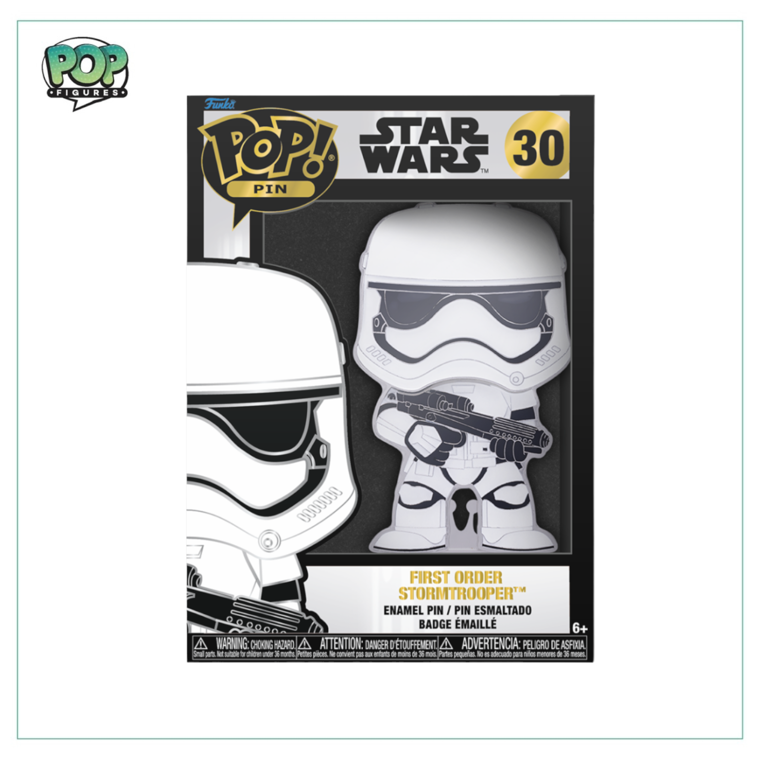 Stormtrooper First Order #30 Funko Enamel Pop Pin!- Glow in the Dark - Star Wars