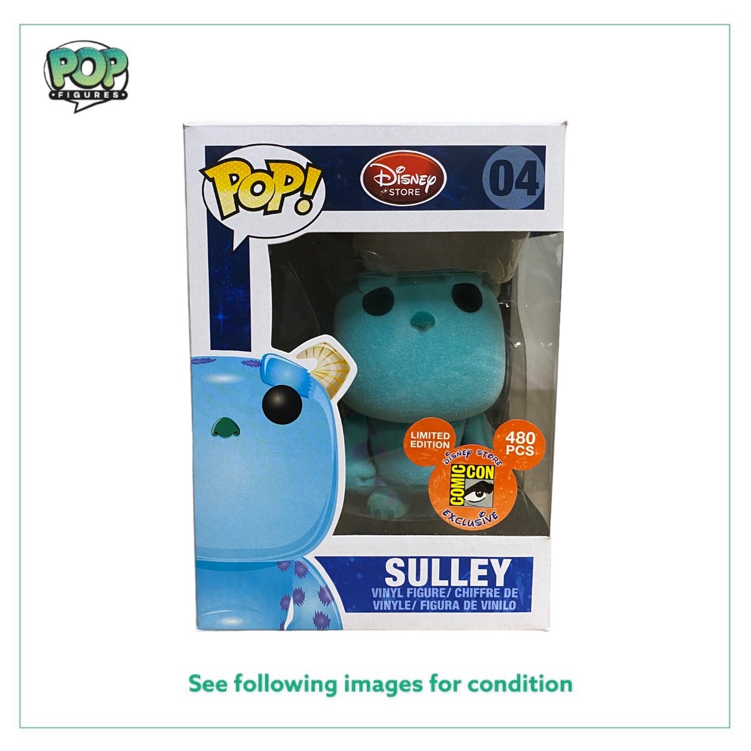 Sulley #04 (Flocked) Funko Pop! - Disney Series 1 - SDCC Disney Store Exclusive LE480 Pcs - Condition 8/10