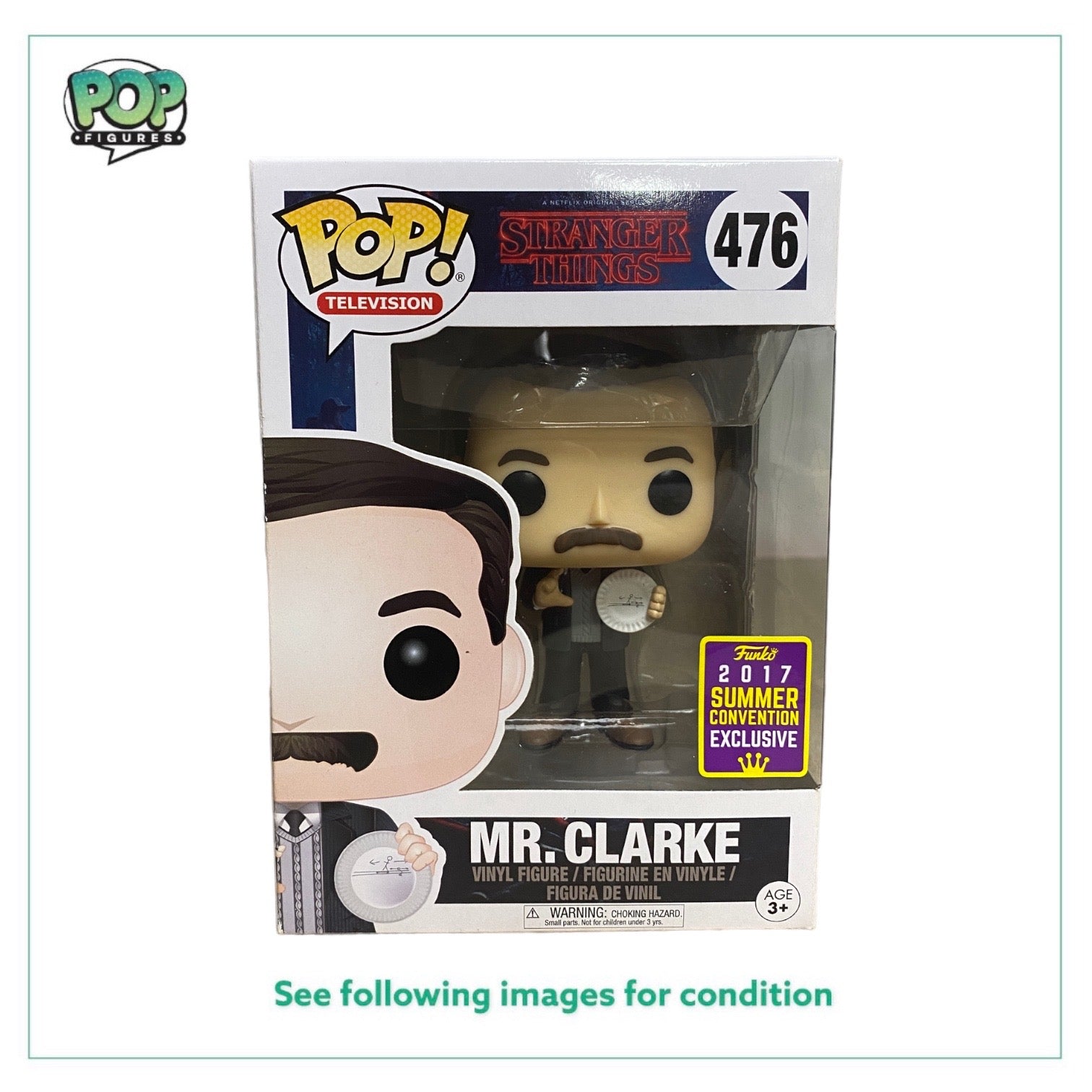 Mr. Clarke #476 Funko Pop! - Stranger Things - SDCC 2017 Shared Exclusive - Condition 8/10